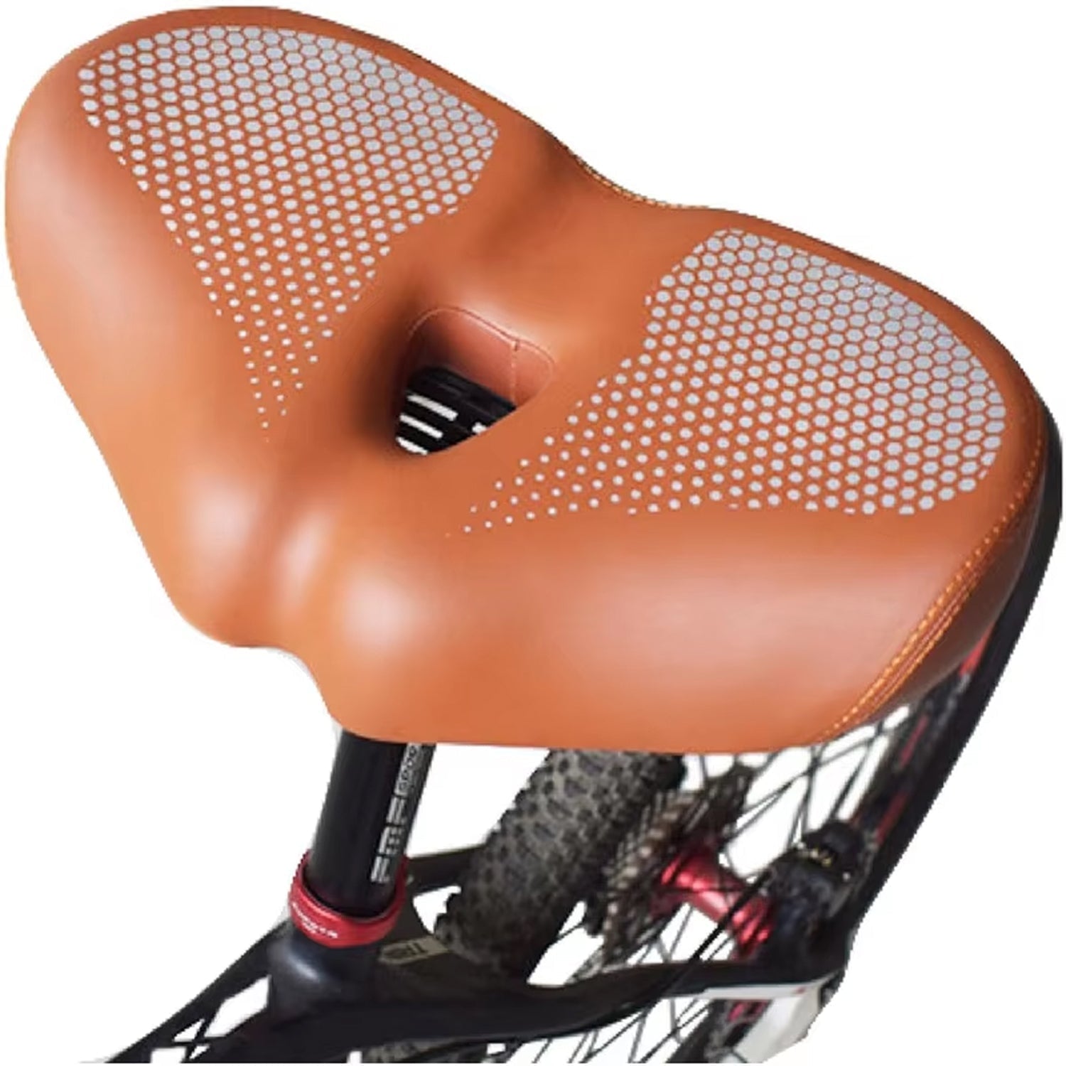 Oversized Noseless Bicycle Seat with Shock Absorption for Comfort