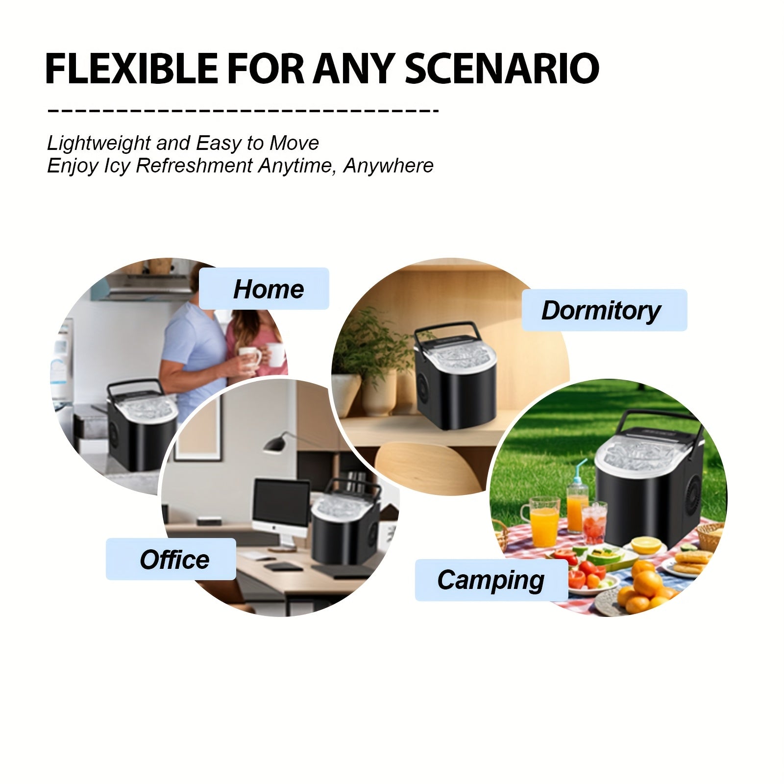 Portable Countertop Ice Machine – Fast Ice Production for Home & Office