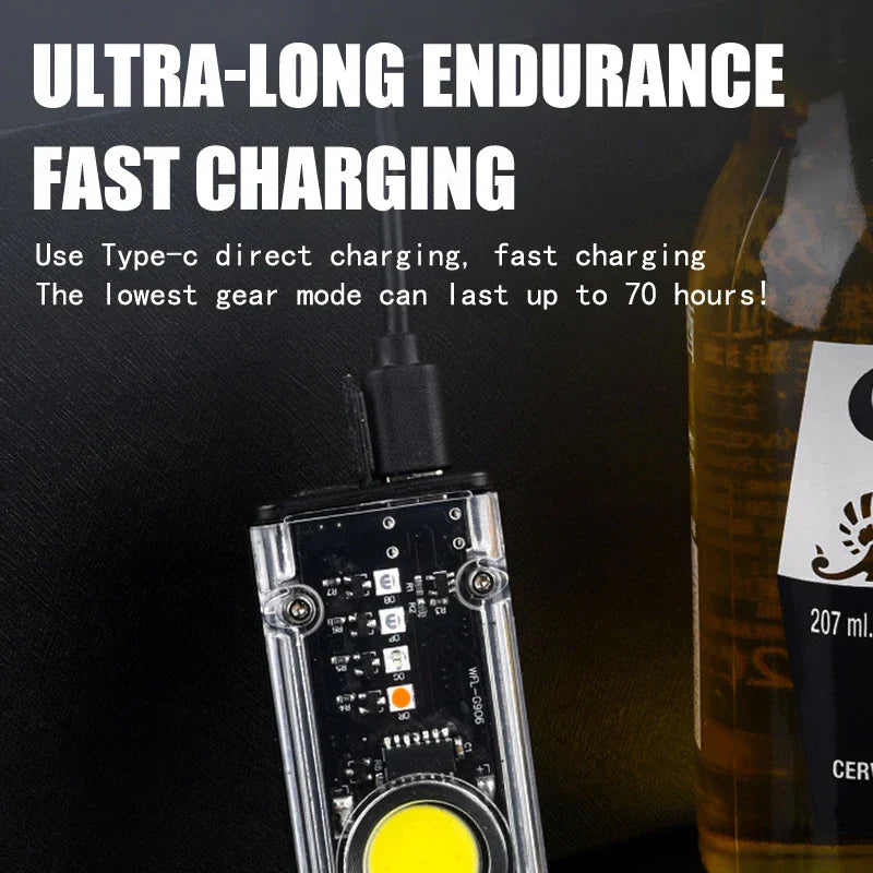Mini Keychain Flashlight - Rechargeable Torch with Bright LED for Navigation