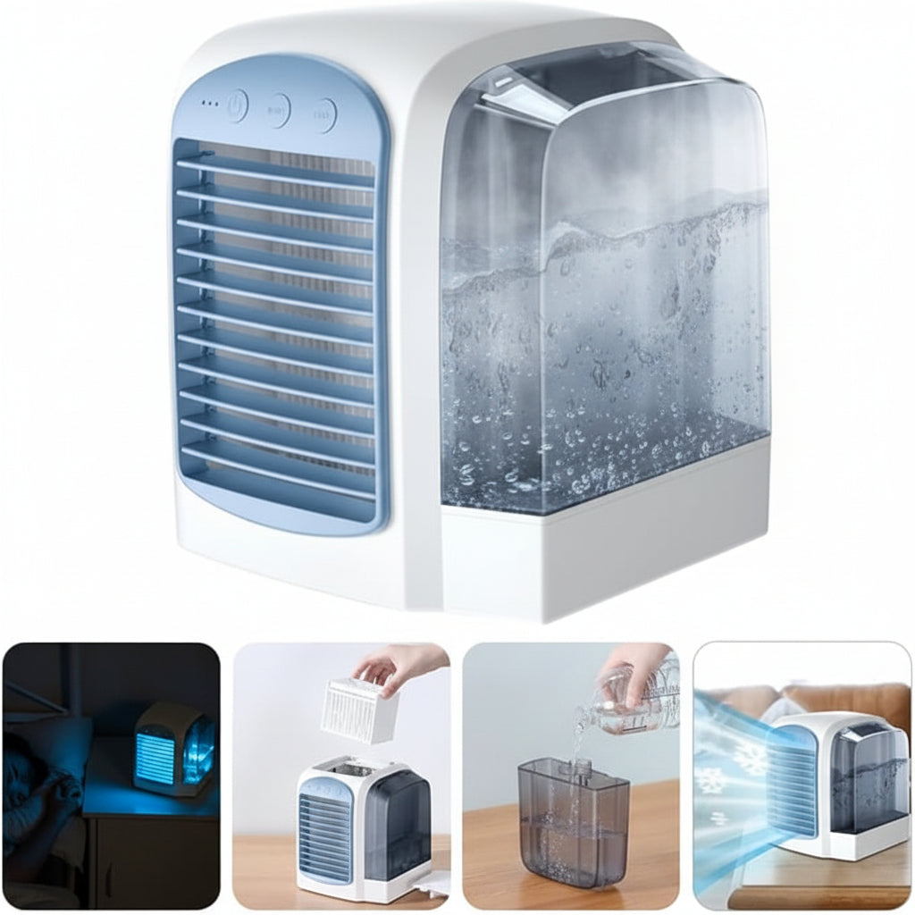Personal Evaporative Air Cooler with Digital Screen – Space-Saving Fan