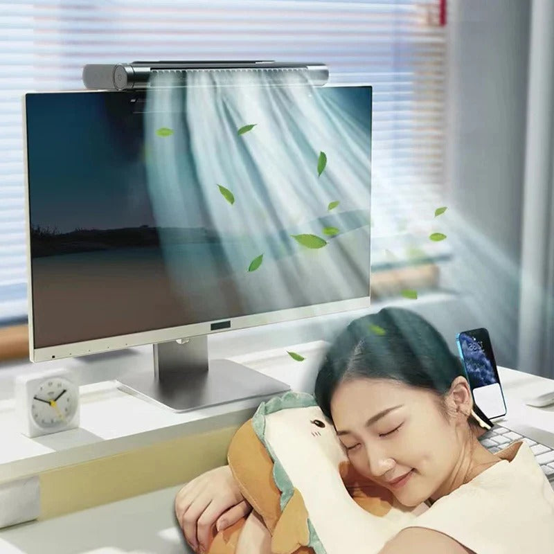 Bladeless Desk Fan with USB – Adjustable Airflow for Quiet Cooling