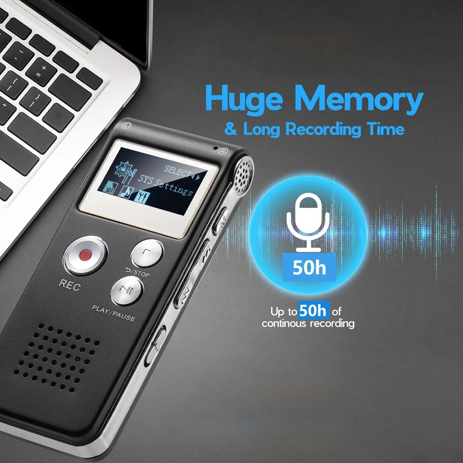 Portable Voice Activated Audio Recorder with High-Quality Capture