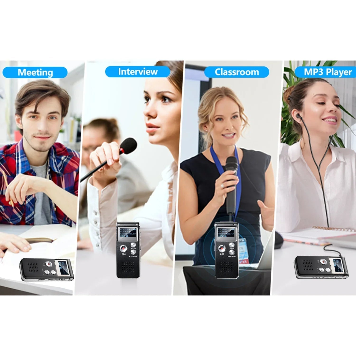 Portable Voice Activated Audio Recorder with High-Quality Capture