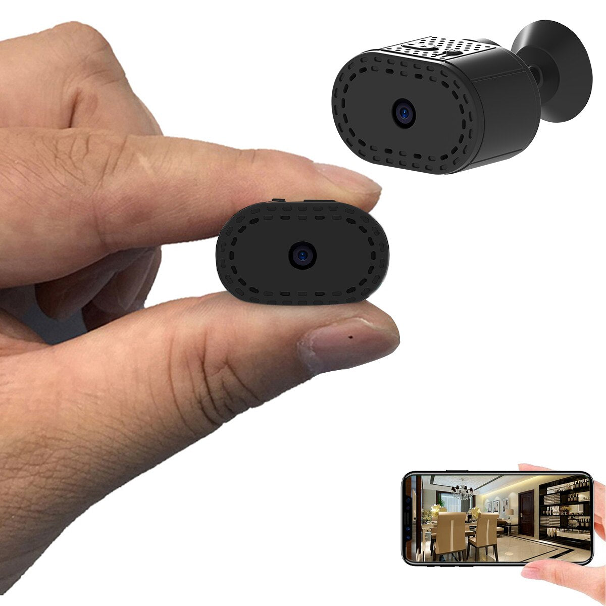 Compact Wireless Security Camera – 720P HD, Night Vision, Motion Detection, Battery Operated
