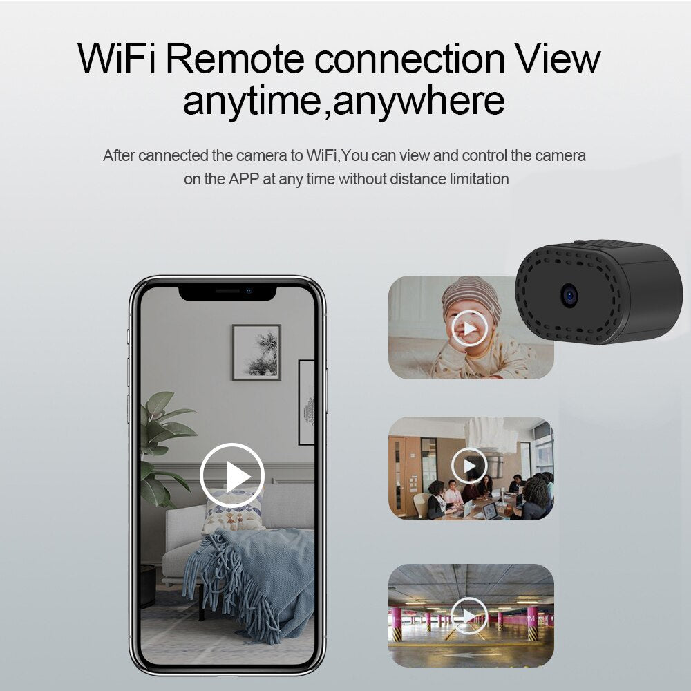 Compact Wireless Security Camera – 720P HD, Night Vision, Motion Detection, Battery Operated