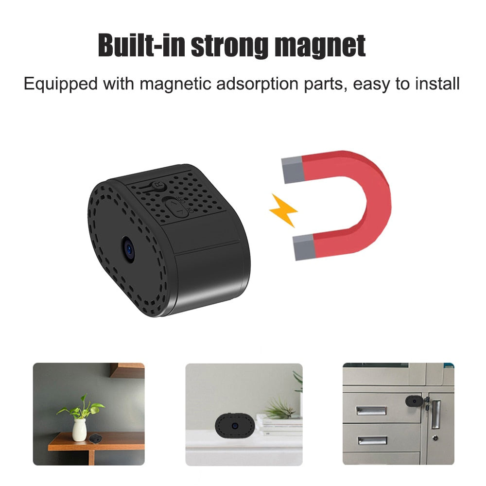 Compact Wireless Security Camera – 720P HD, Night Vision, Motion Detection, Battery Operated