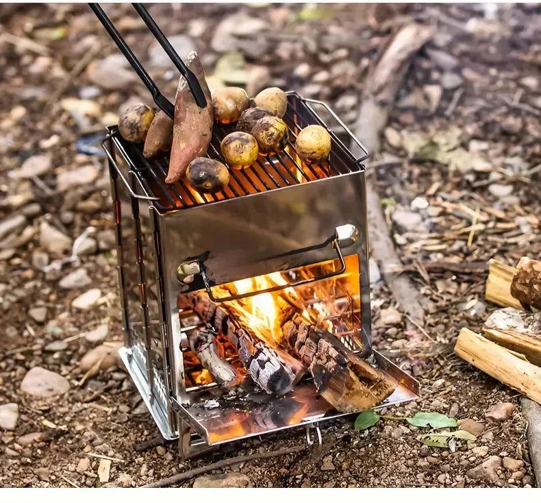 Lightweight Portable Wood Stove with Efficient Stainless Steel Design for Outdoors