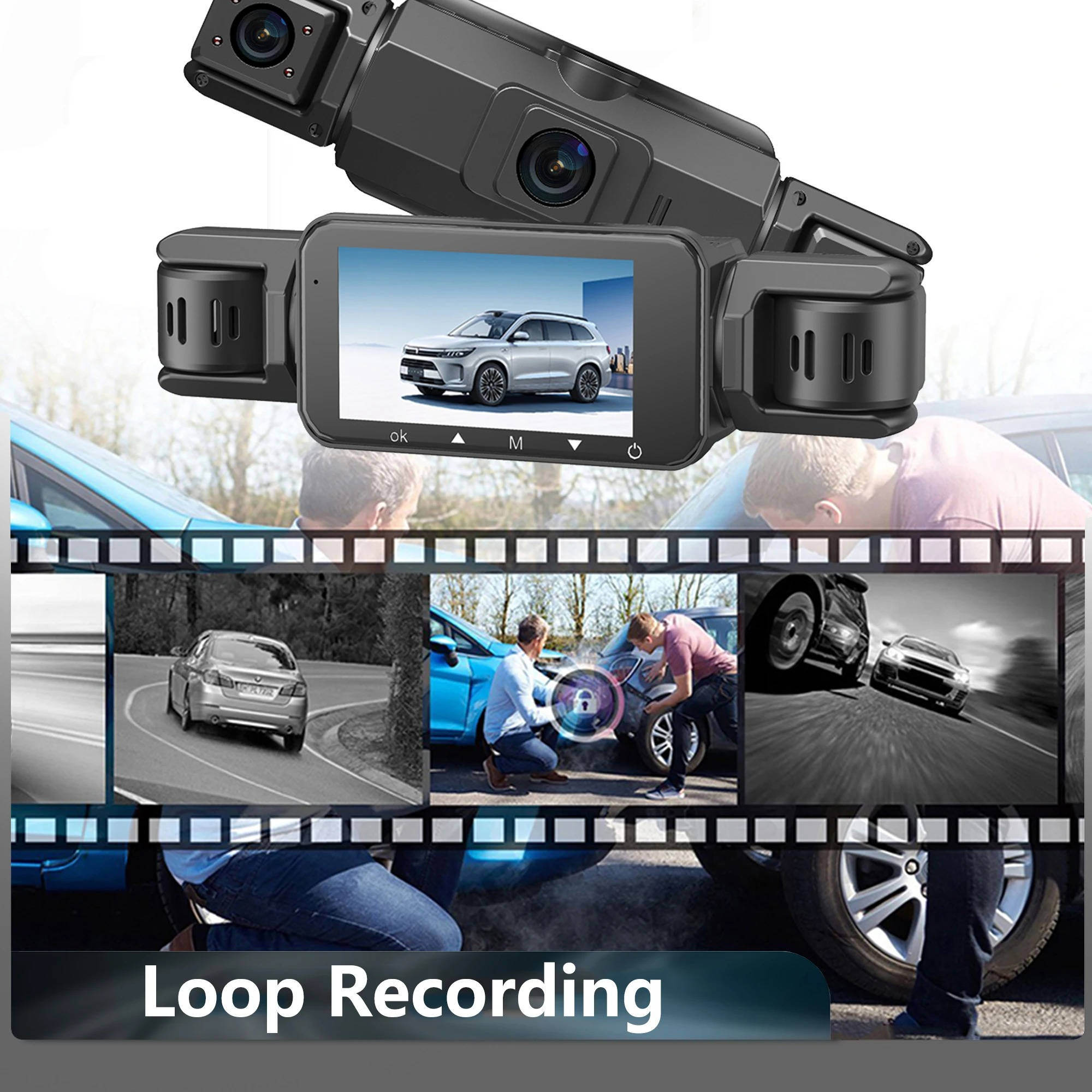 Four-Camera Vehicle Dash Camera Kit | 1920P Front | 720P Side & Rear | Night Vision | WiFi | Supports Up to 32GB