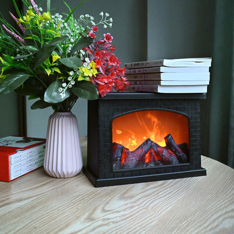 Vintage-Style LED Table Lamp with Cozy Flame Effect