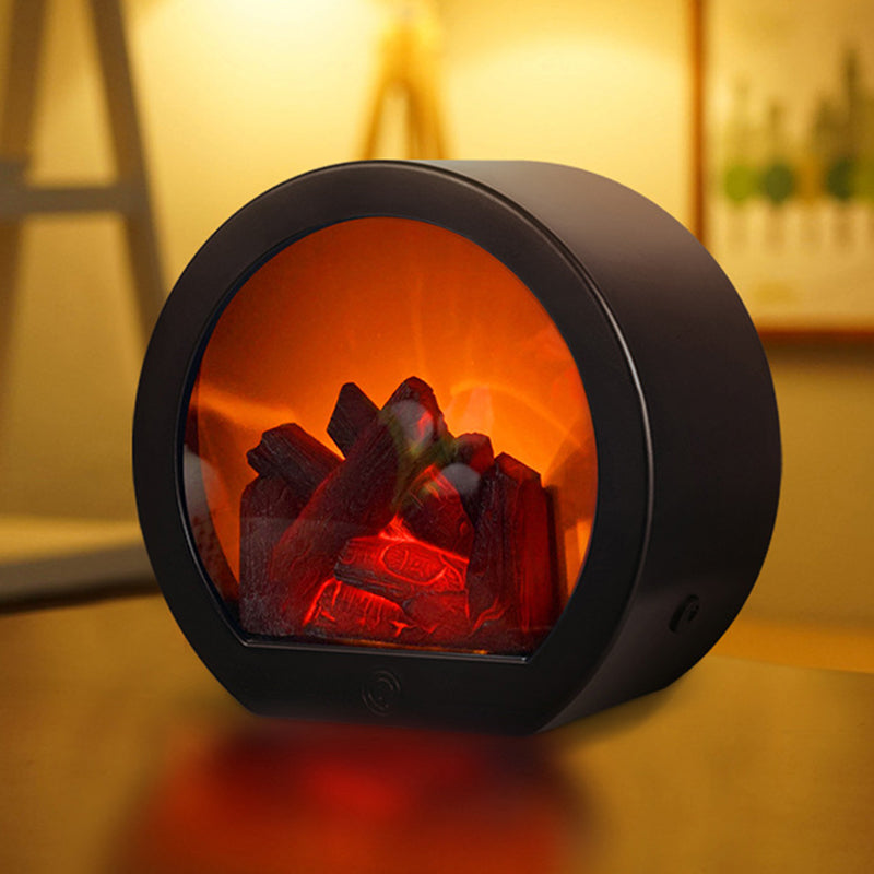Vintage-Style LED Table Lamp with Cozy Flame Effect