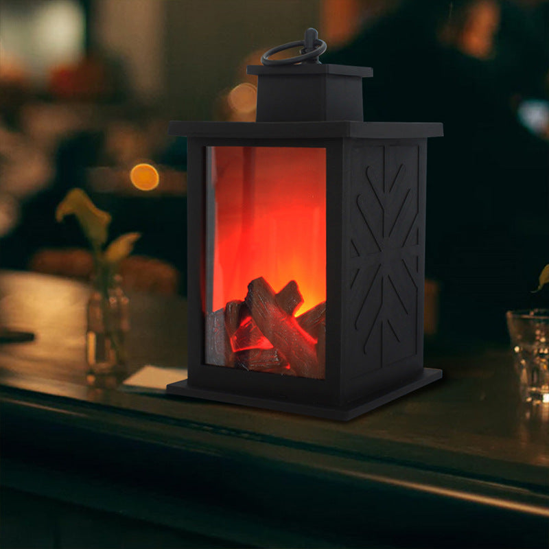 Vintage-Style LED Table Lamp with Cozy Flame Effect