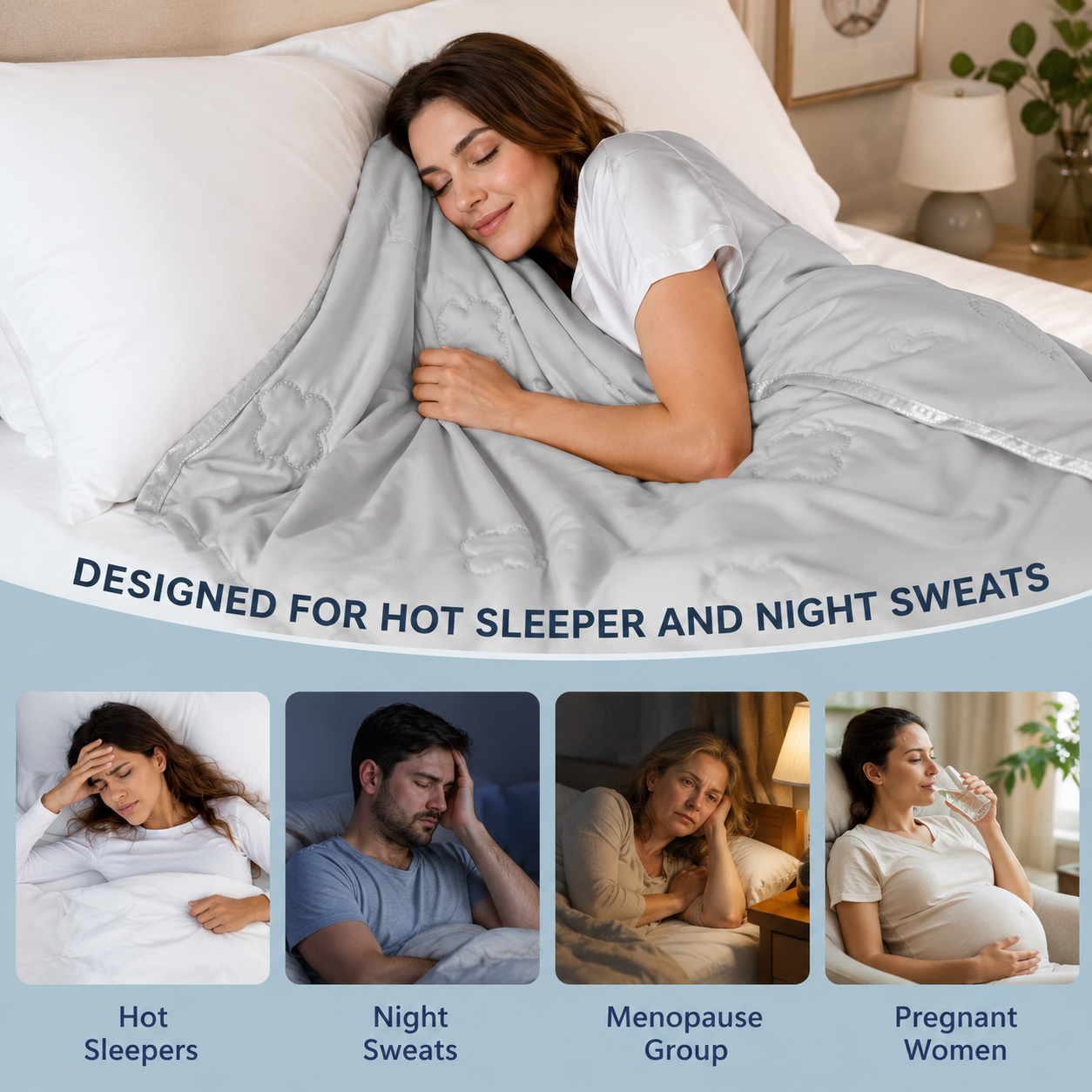 Lightweight Summer Cooling Blanket with Heat-Absorbing Material for Comfort