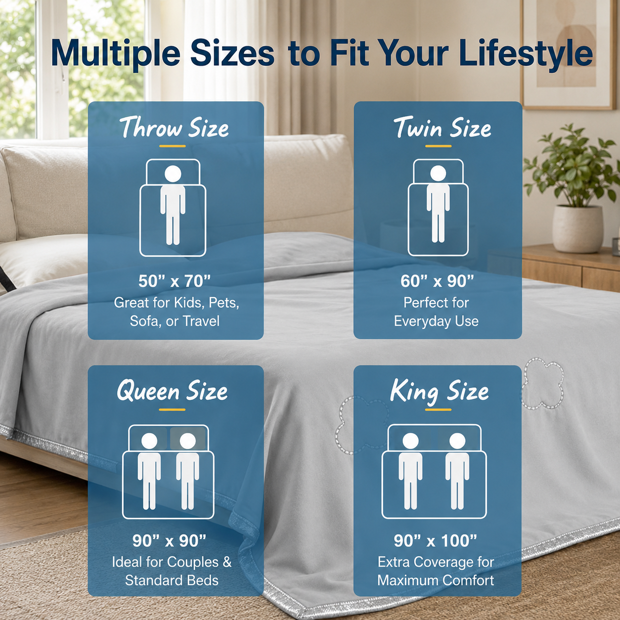 Lightweight Summer Cooling Blanket with Heat-Absorbing Material for Comfort
