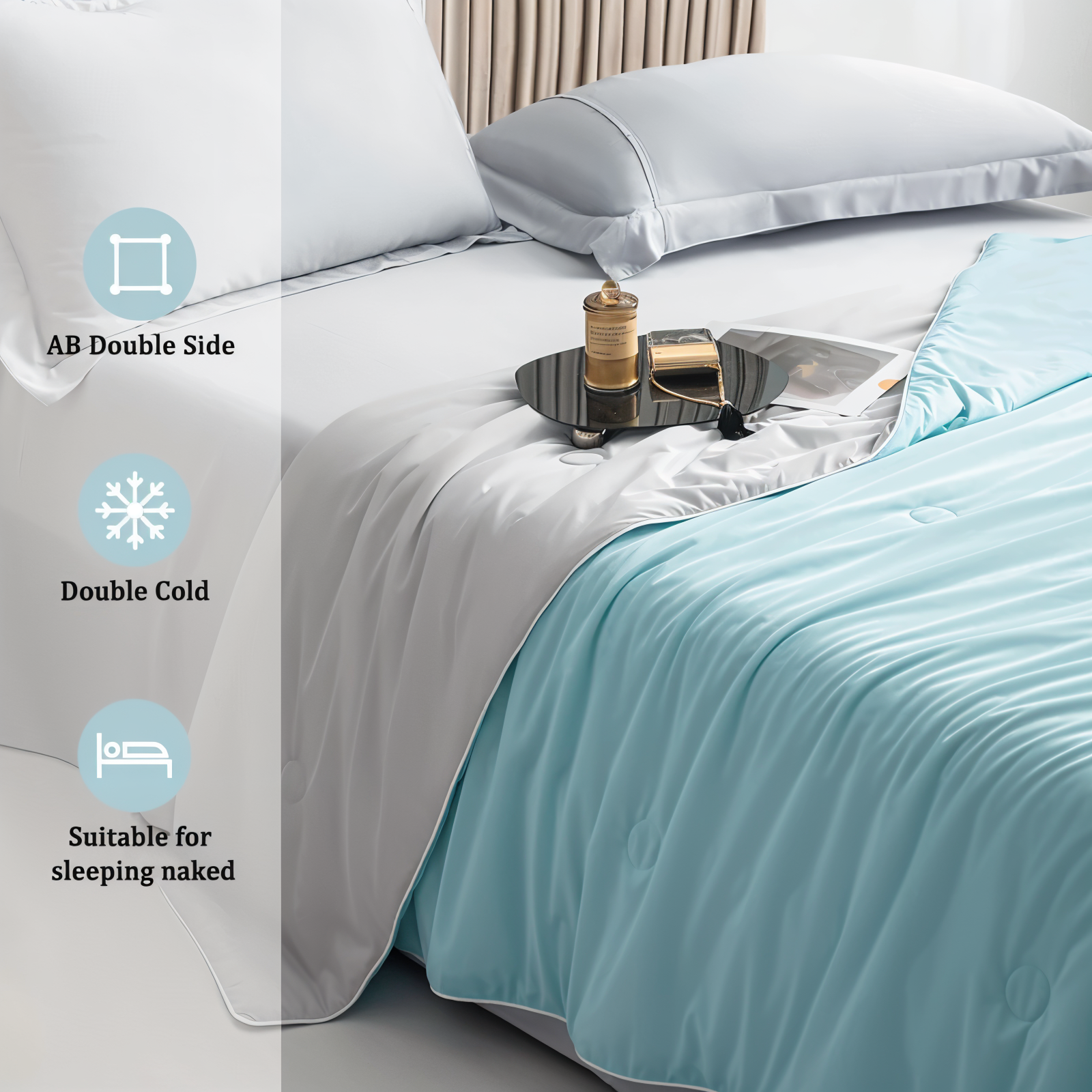 Reversible Cooling Bed Blanket Collection | Hypoallergenic Comfort for Warm Sleepers