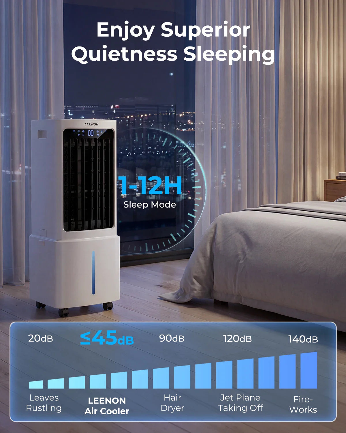 Compact Cooling Fan with Water Function | 3 Speed Settings | Remote | 9L Reservoir | Timer