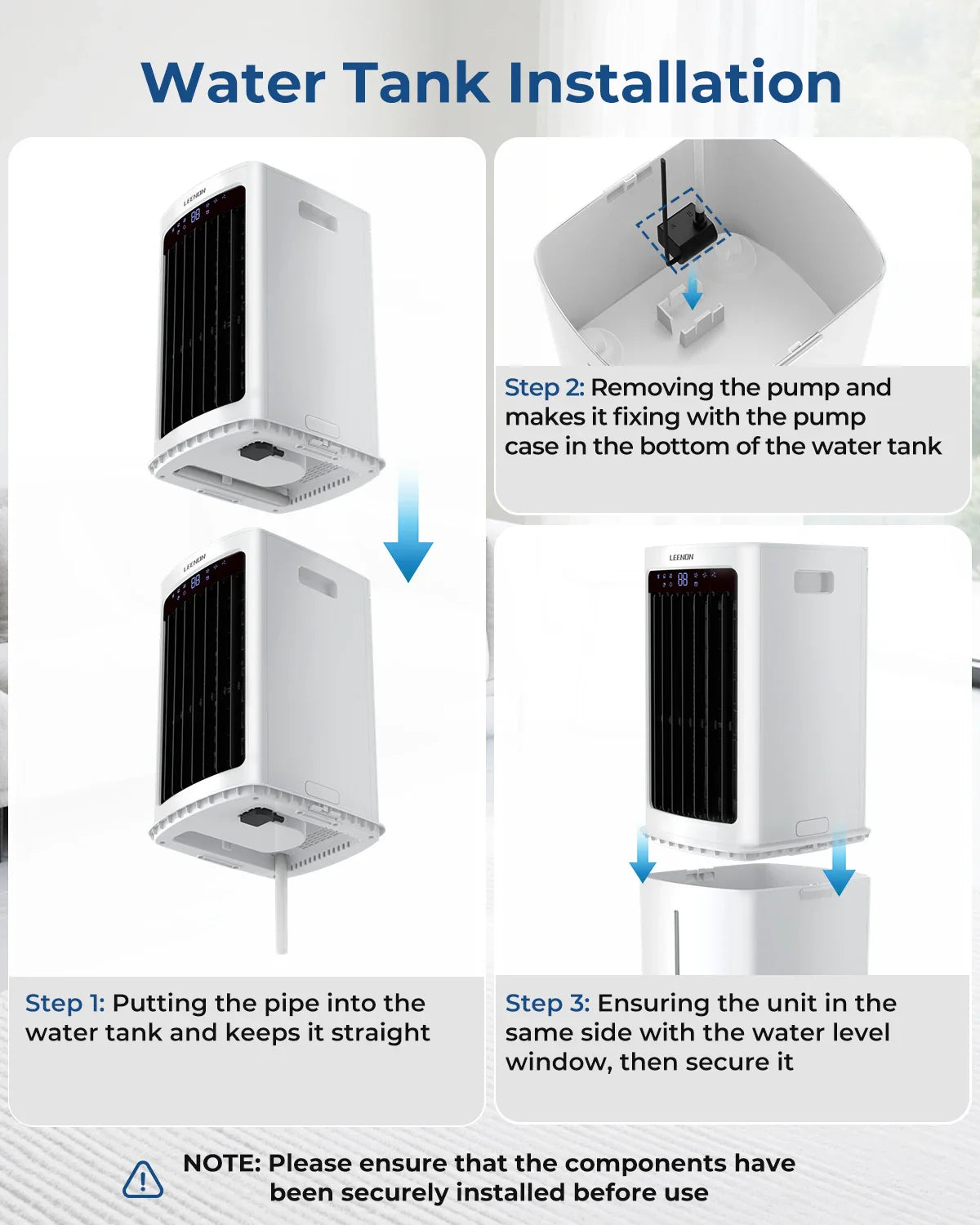 Compact Cooling Fan with Water Function | 3 Speed Settings | Remote | 9L Reservoir | Timer