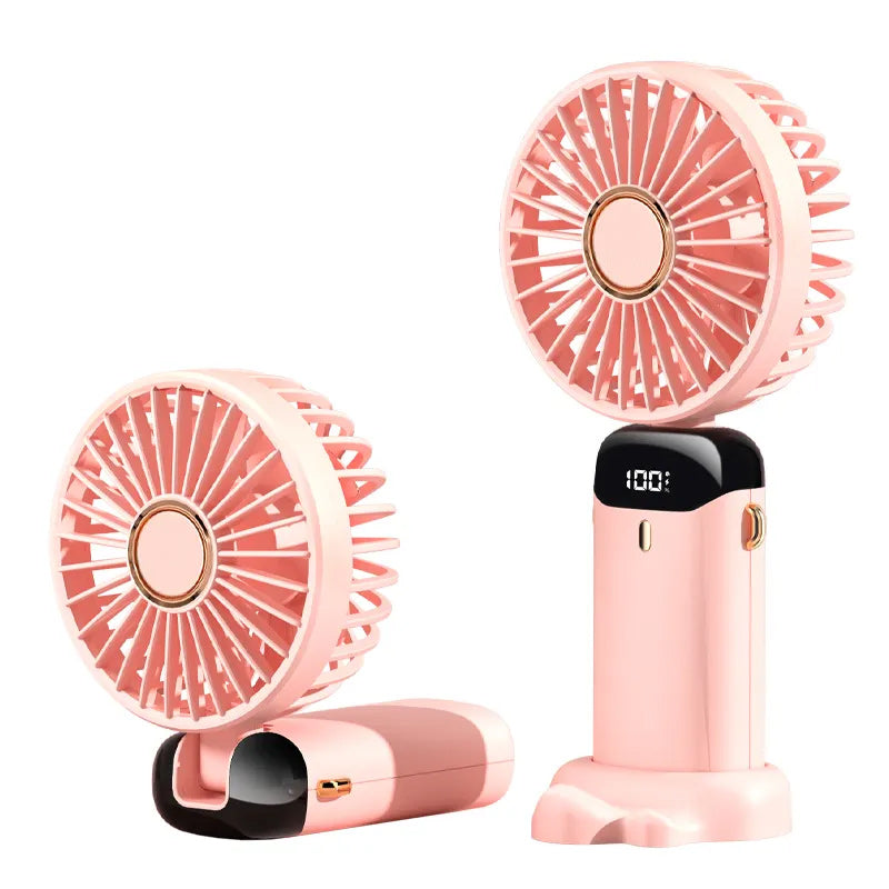 Portable Fan with Ice Compress, 3 Speed Settings - Handheld & Desktop Design