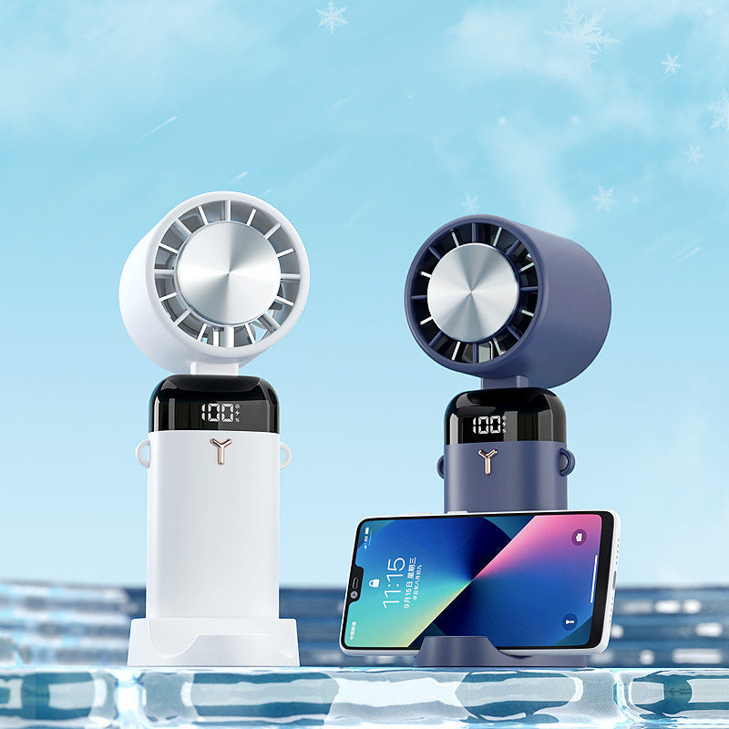 Portable Fan with Ice Compress, 3 Speed Settings - Handheld & Desktop Design