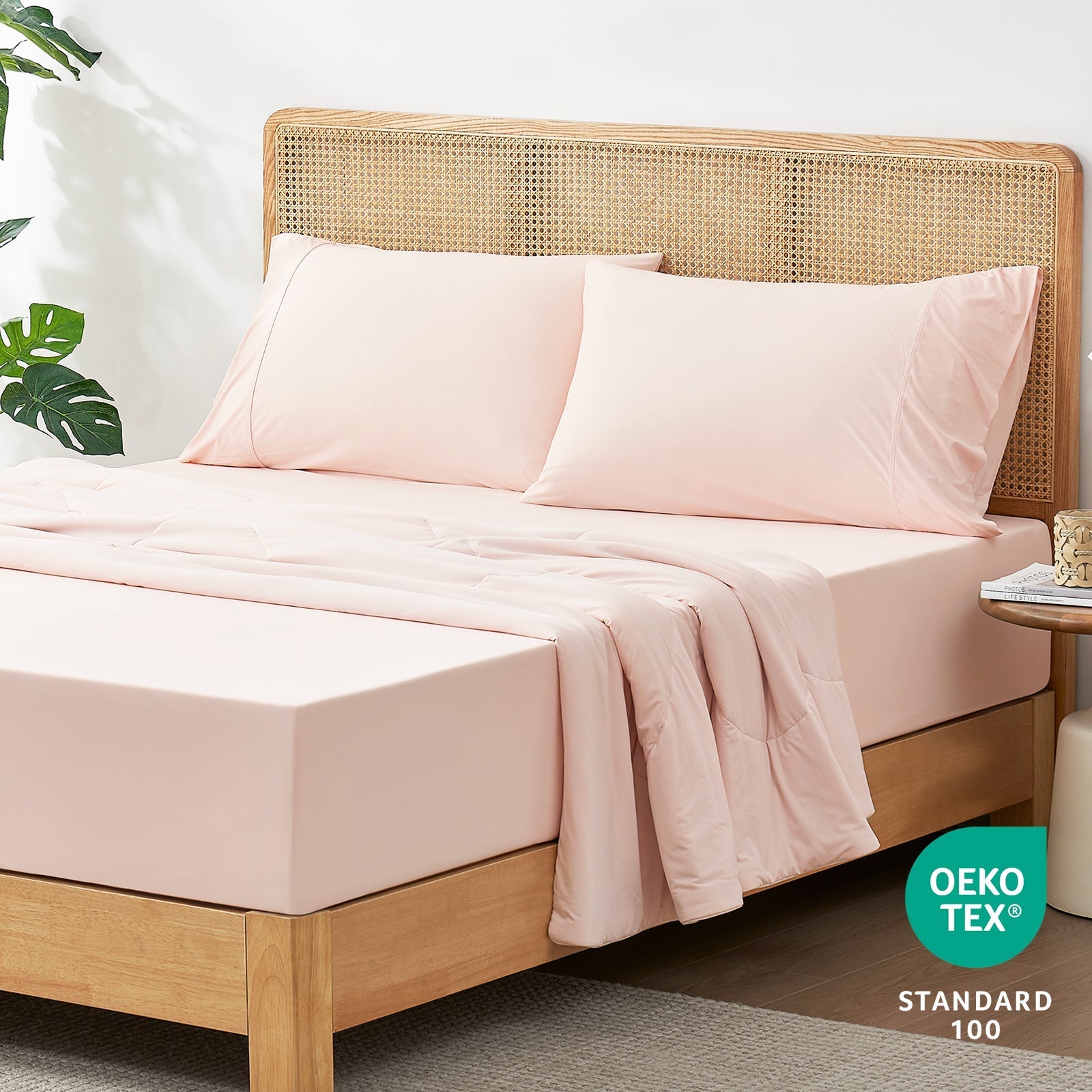 Japanese Fabric Fitted Sheet Set with Deep Pockets for Comfortable Cooling Sleep