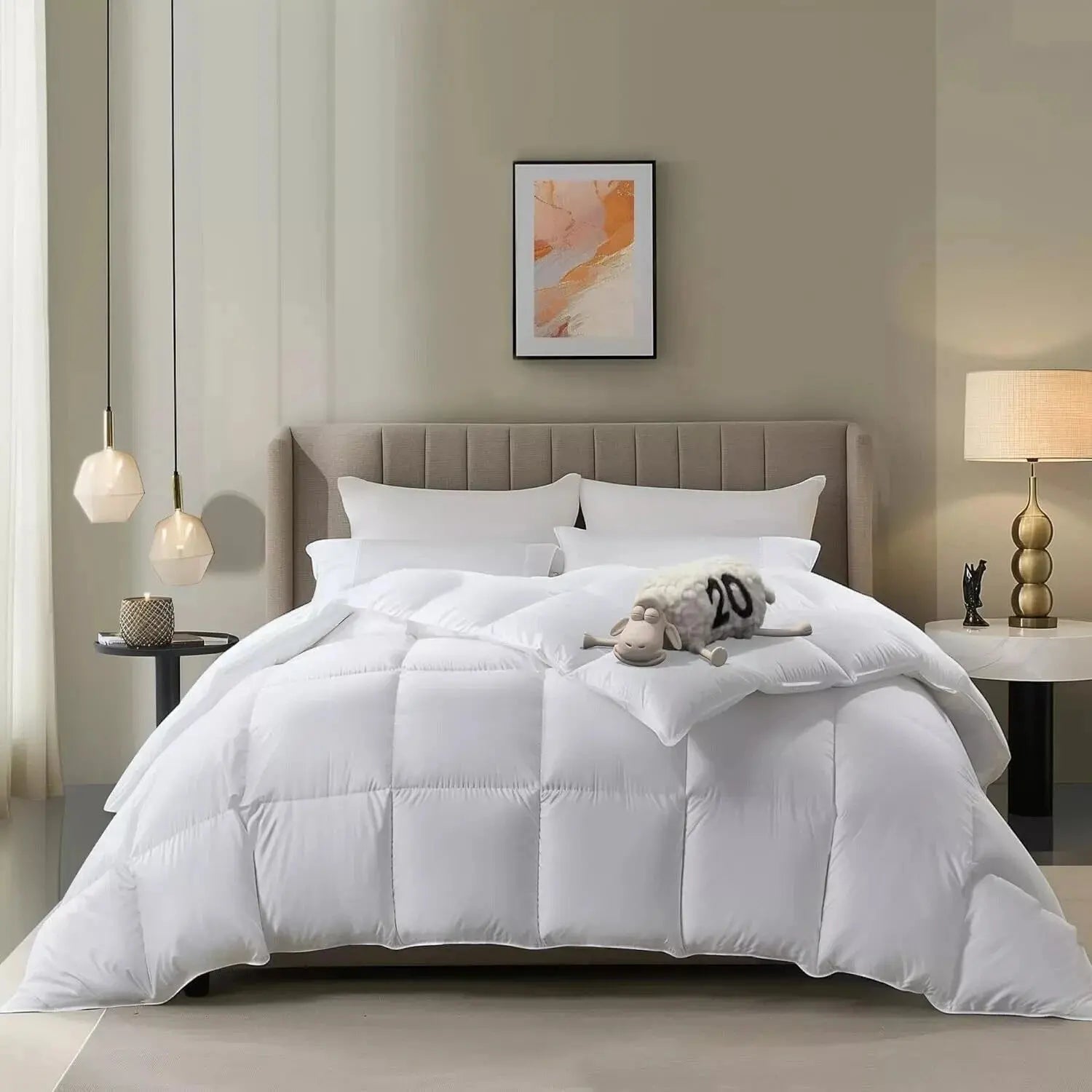 All-Season Goose Down Bedding Set – Breathable Cooling Comforter