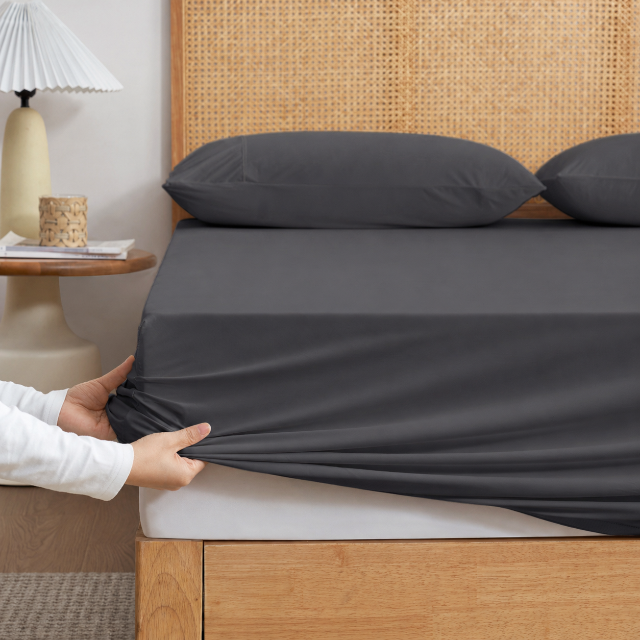 Deep Pocket Cooling Sheet Set | Breathable Japanese Fabric for Warm Nights
