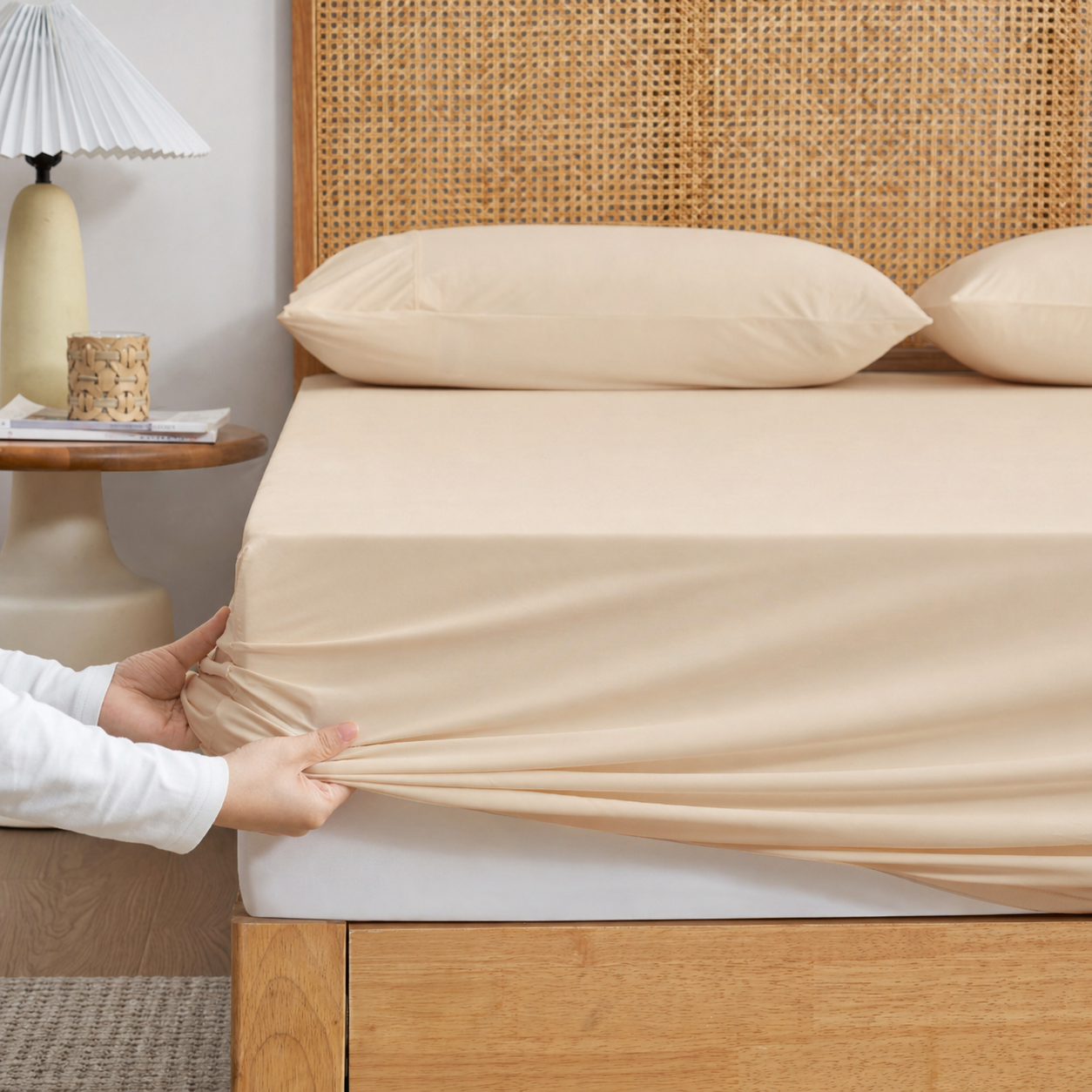 Deep Pocket Cooling Sheet Set | Breathable Japanese Fabric for Warm Nights