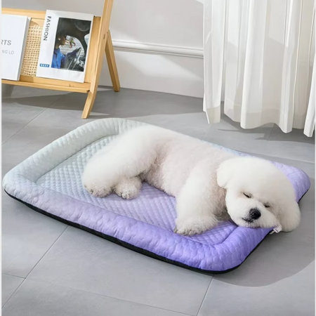 Lightweight Portable Pet Bed for Dogs and Cats – Breathable Ice Silk Fabric for Summer