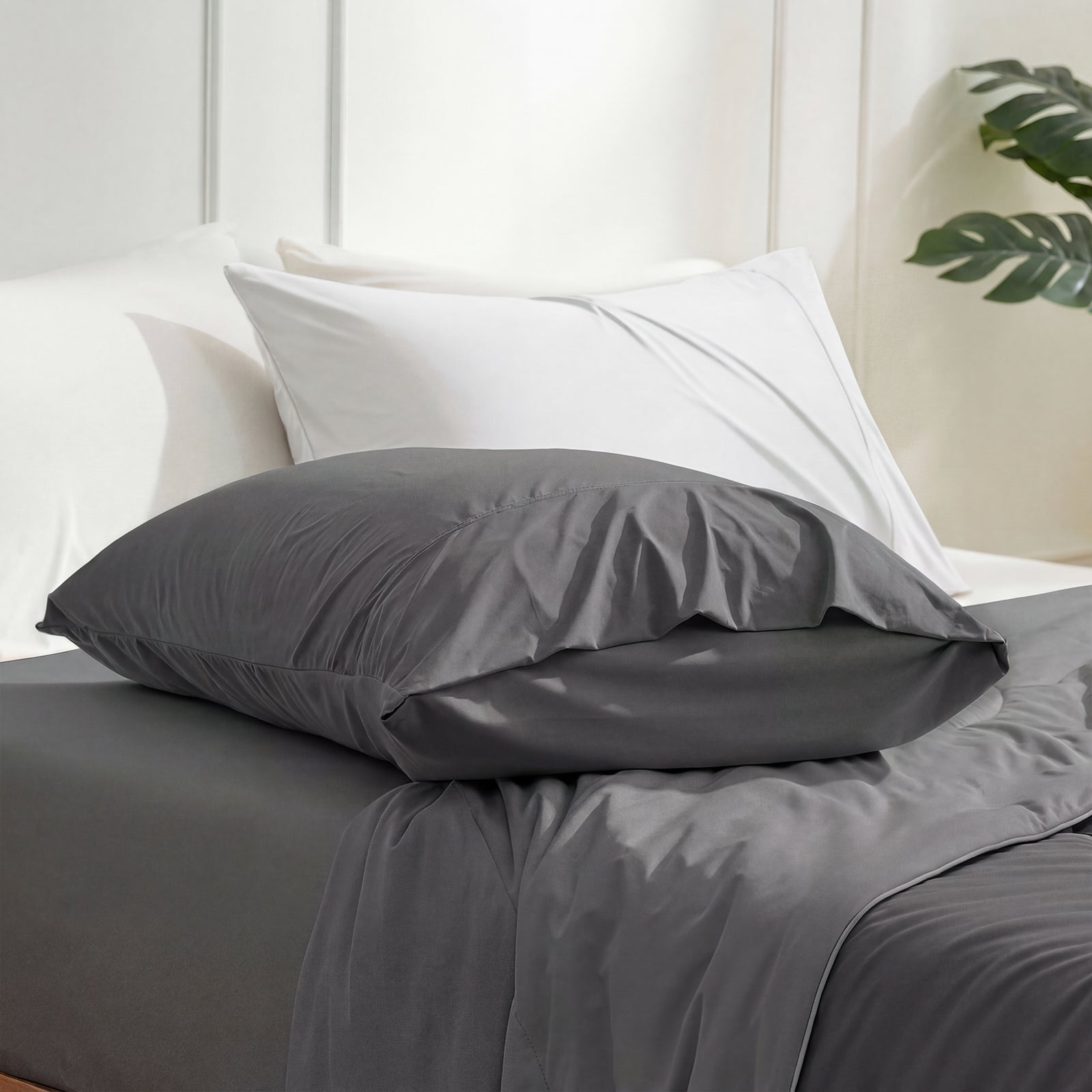 Charcoal Grey Pillowcases – Breathable Fabric with Japanese Cooling Technology