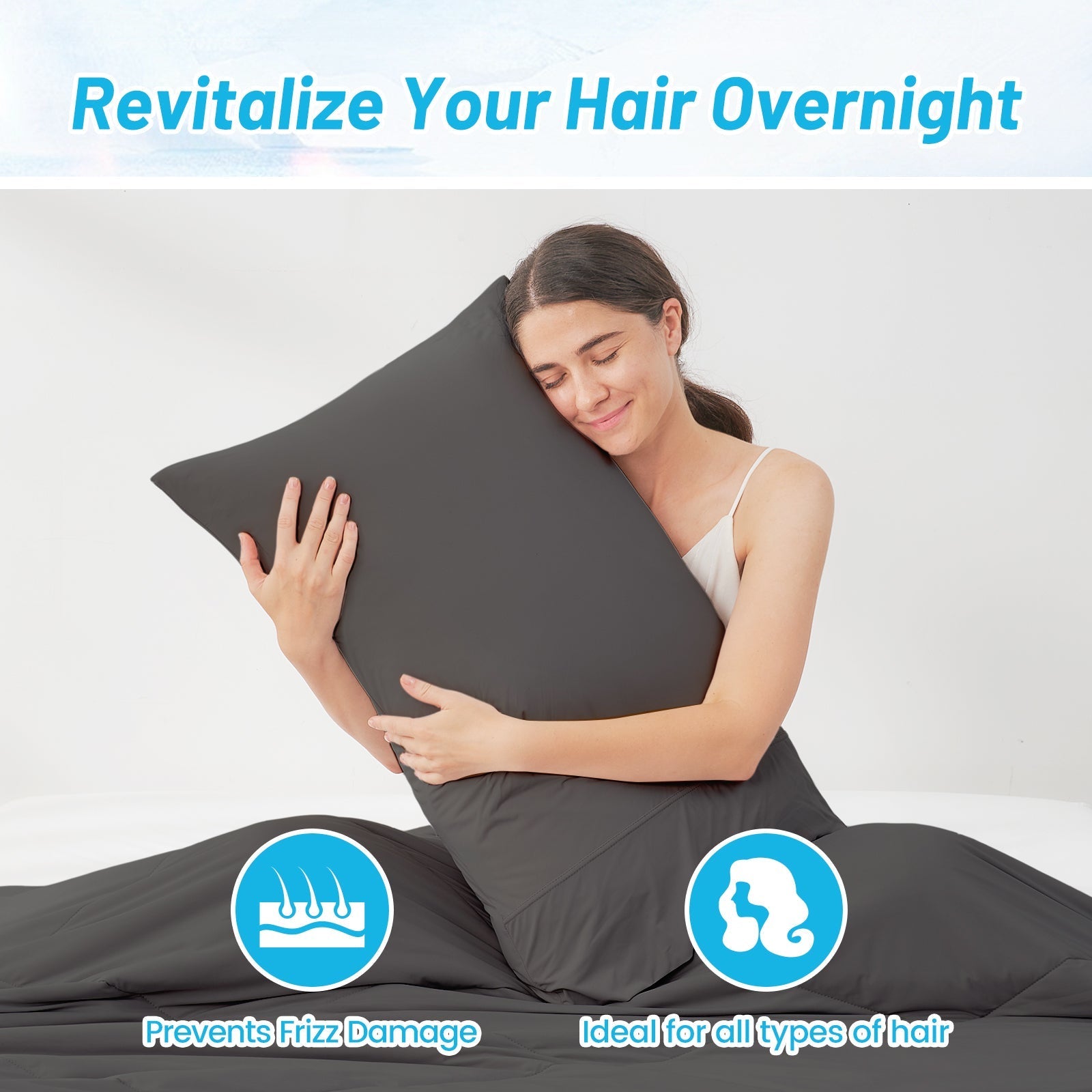 Charcoal Grey Pillowcases – Breathable Fabric with Japanese Cooling Technology