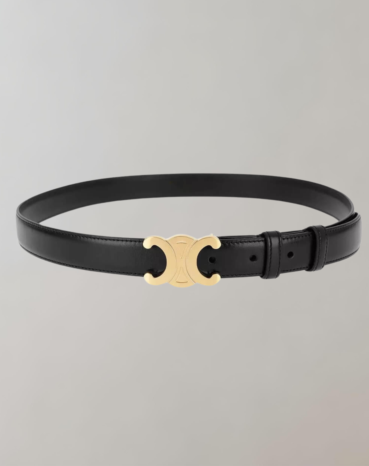 Women's Vegan Leather Belt | Adjustable Length & Gold Buckle | Classic Black | Sustainable Design