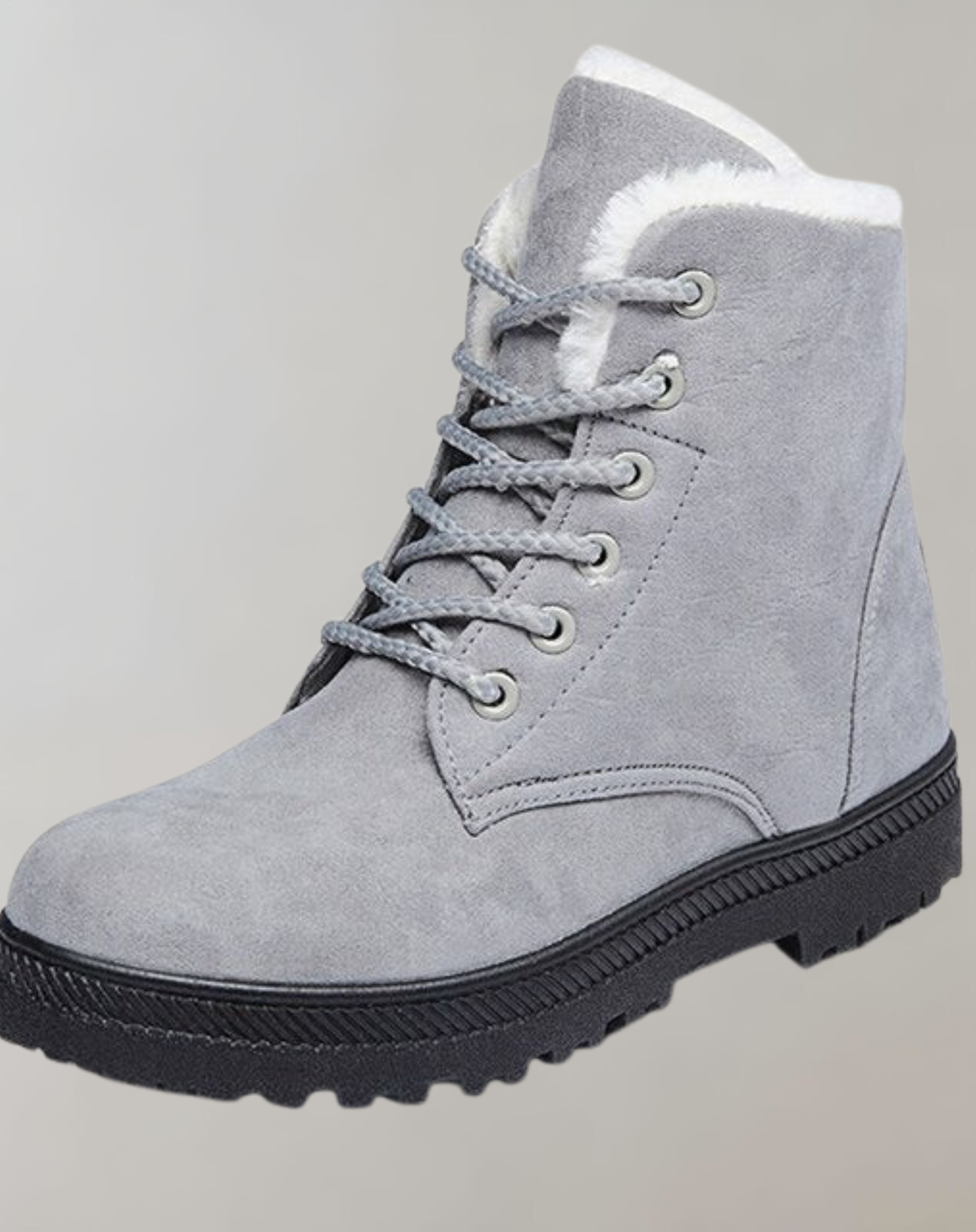 Lace-Up Ankle Boots | Faux Fur Lining & Stability Heel | Soft Fabric & Warm Insulation | Comfortable Fit for Cold Weather