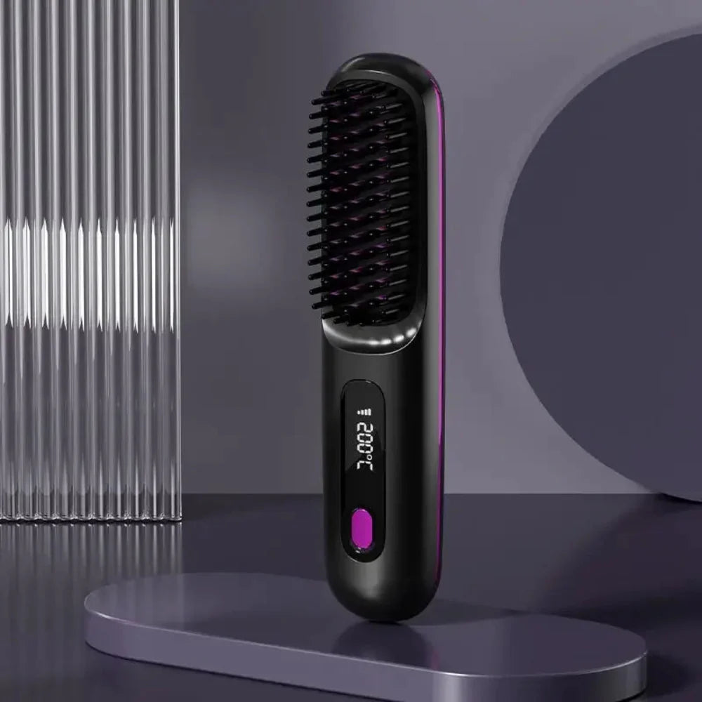 Wireless Hair Smoother with USB Charging and LCD Display