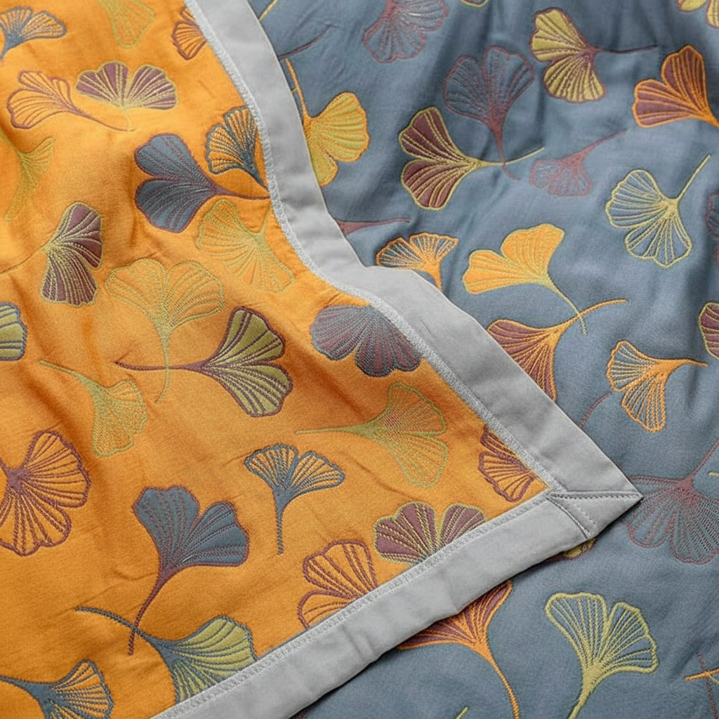 Nature-Inspired Reversible Throw Blanket for Stylish Spaces