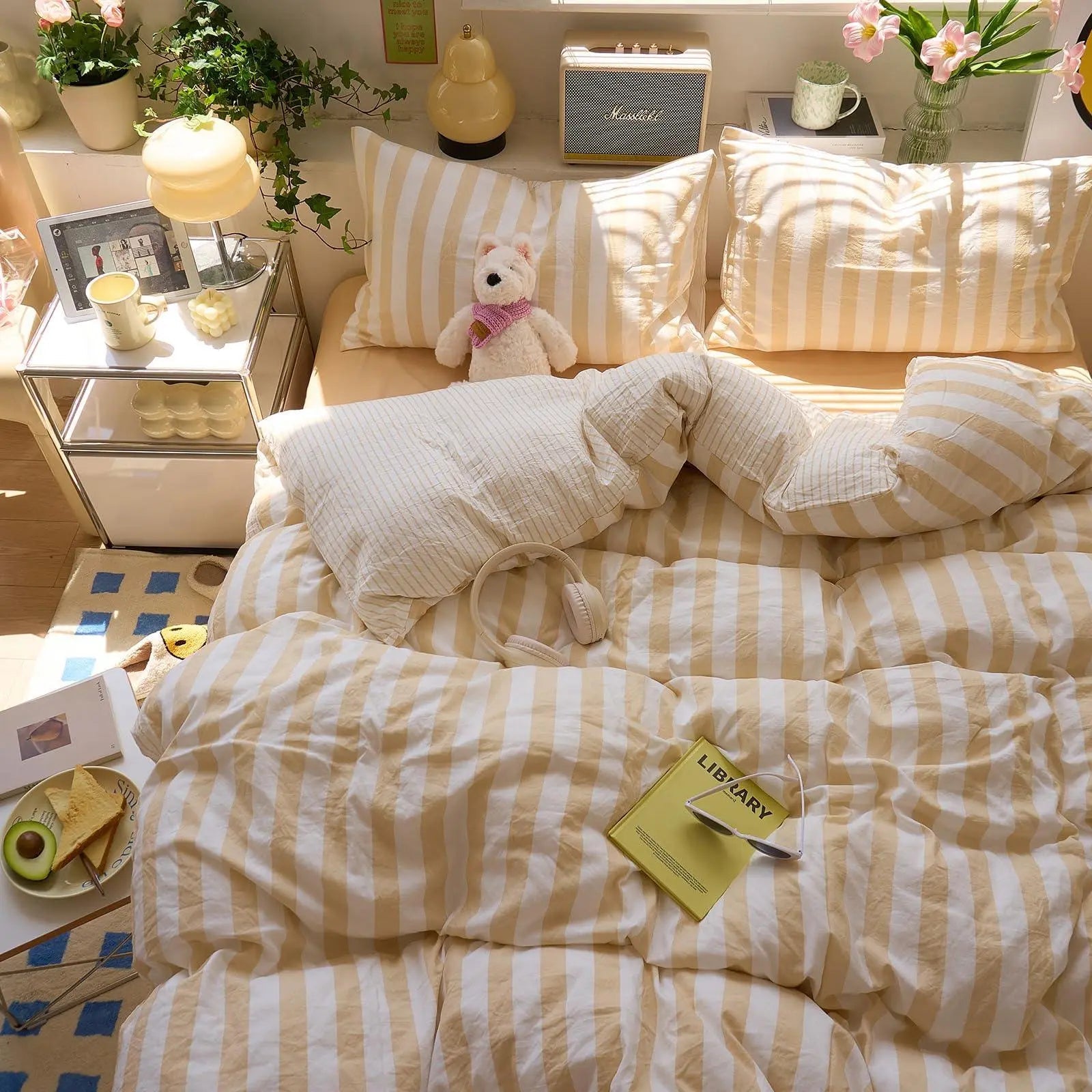 Breathable Cotton Crepe Bedding Collection | Year-Round Complete Quilt Set