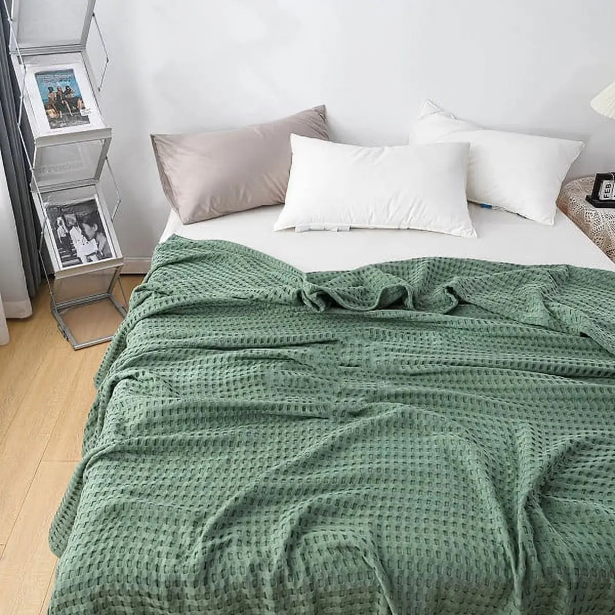 Lightweight Cotton Waffle Blanket – Summer Cooling Comfort Throw