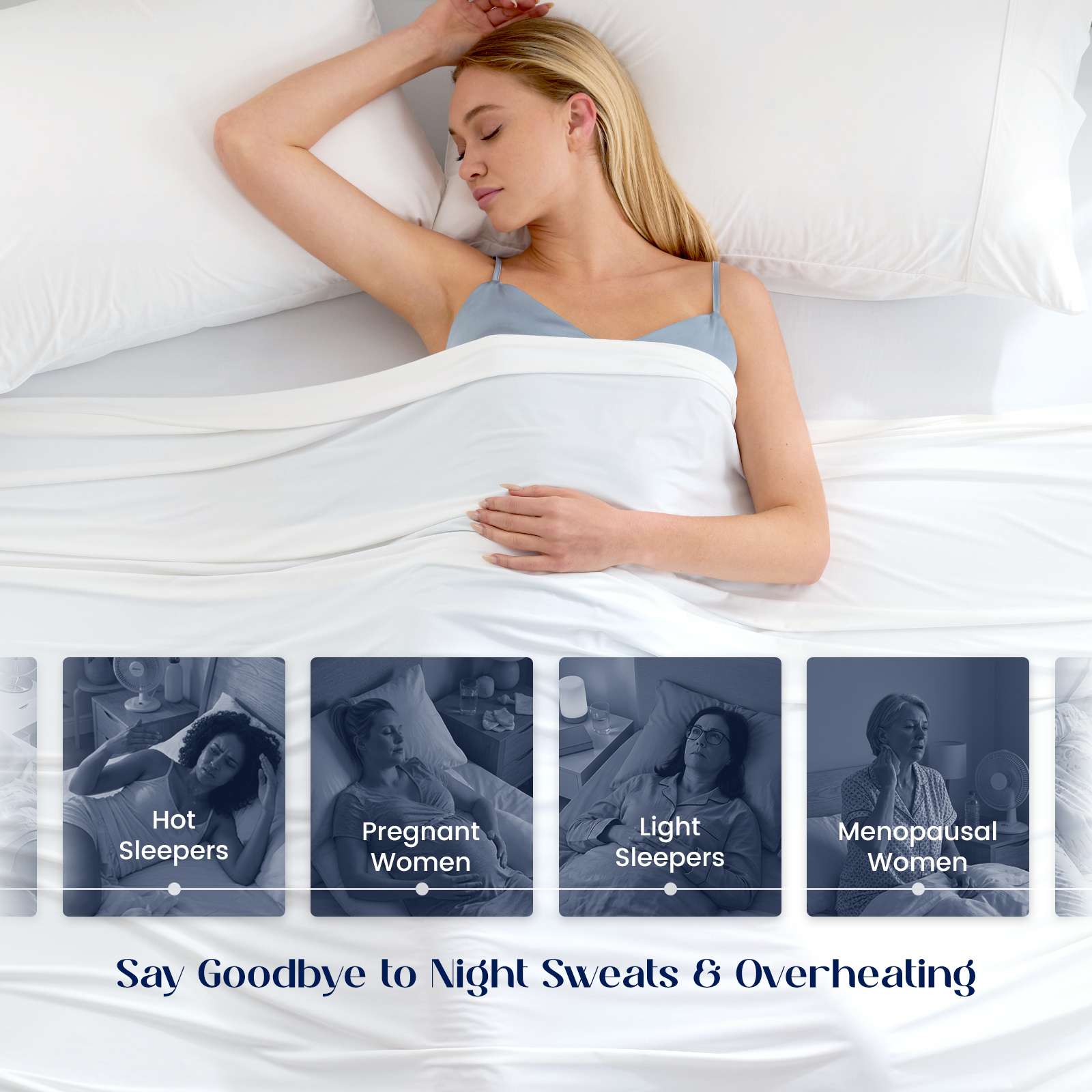 Cooling Bedding Set with Deep-Pocket Design for Comfortable Sleep