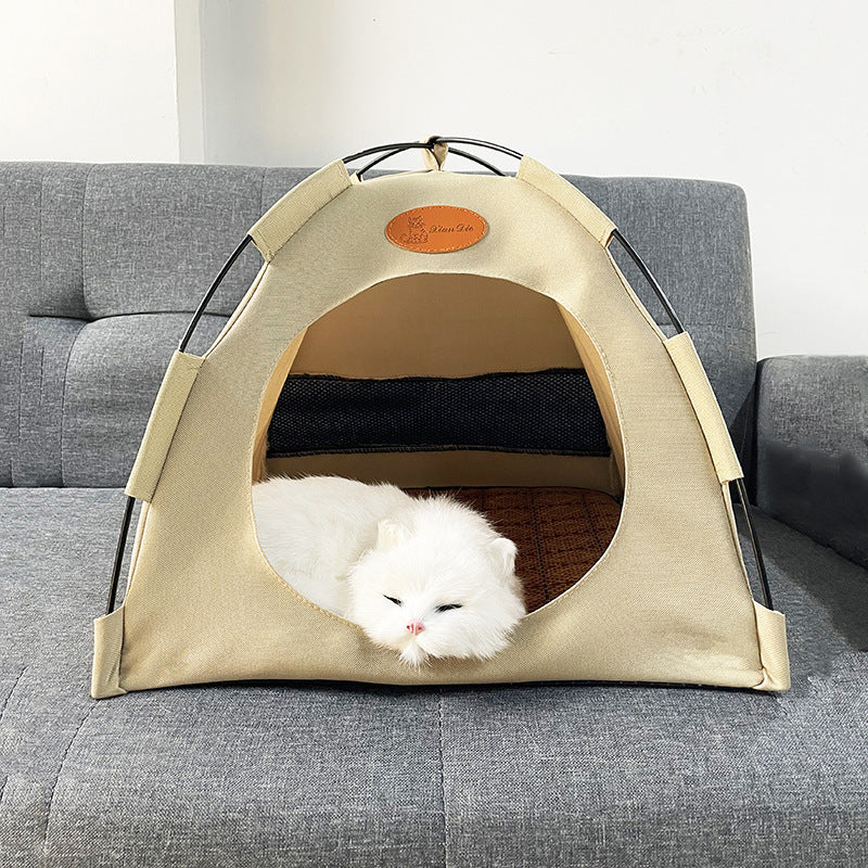 Portable Cat Tent with Cooling Mat & Breathable Design for Comfort