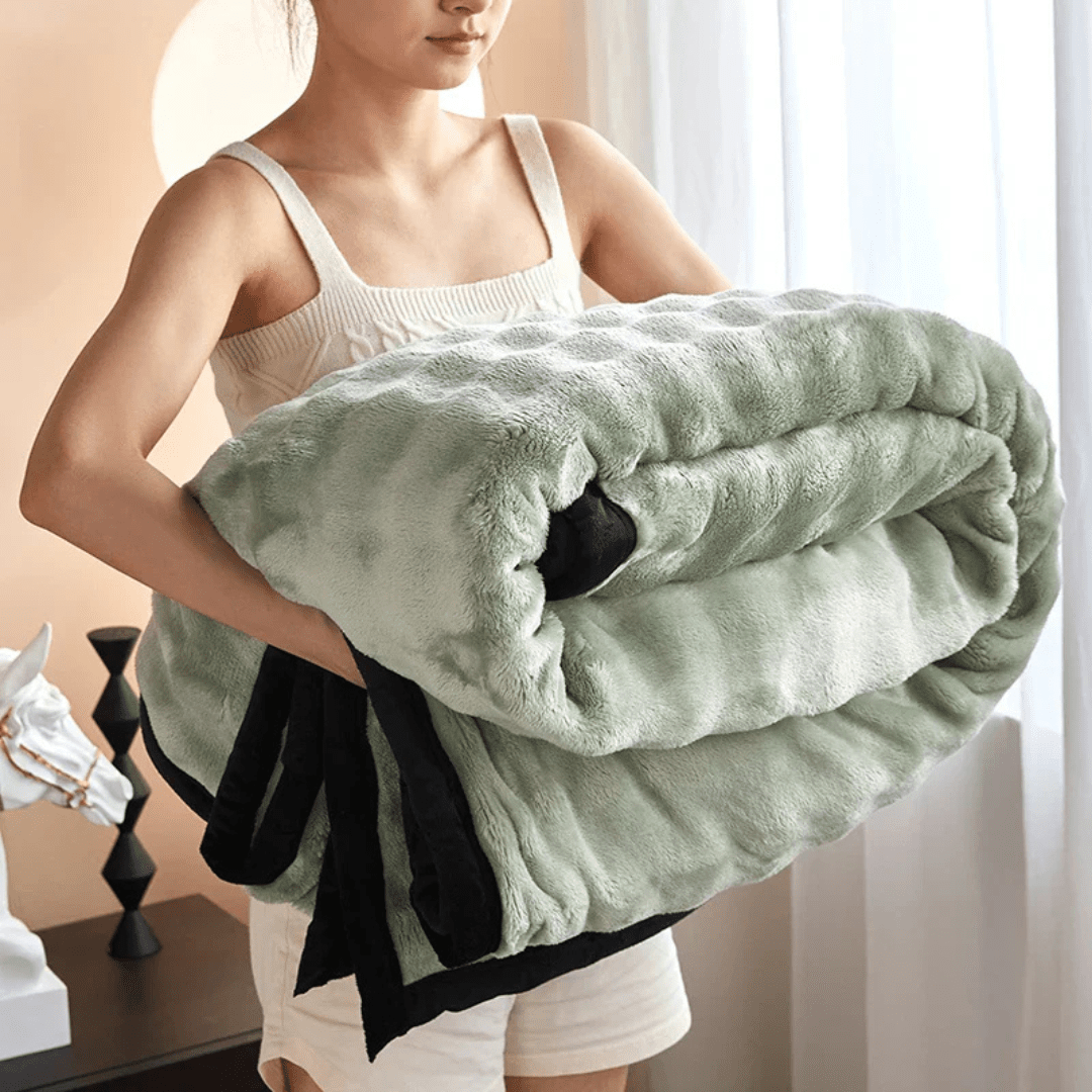 SnuggleSoft Reversible Plush Fleece Blanket for Ultimate Comfort