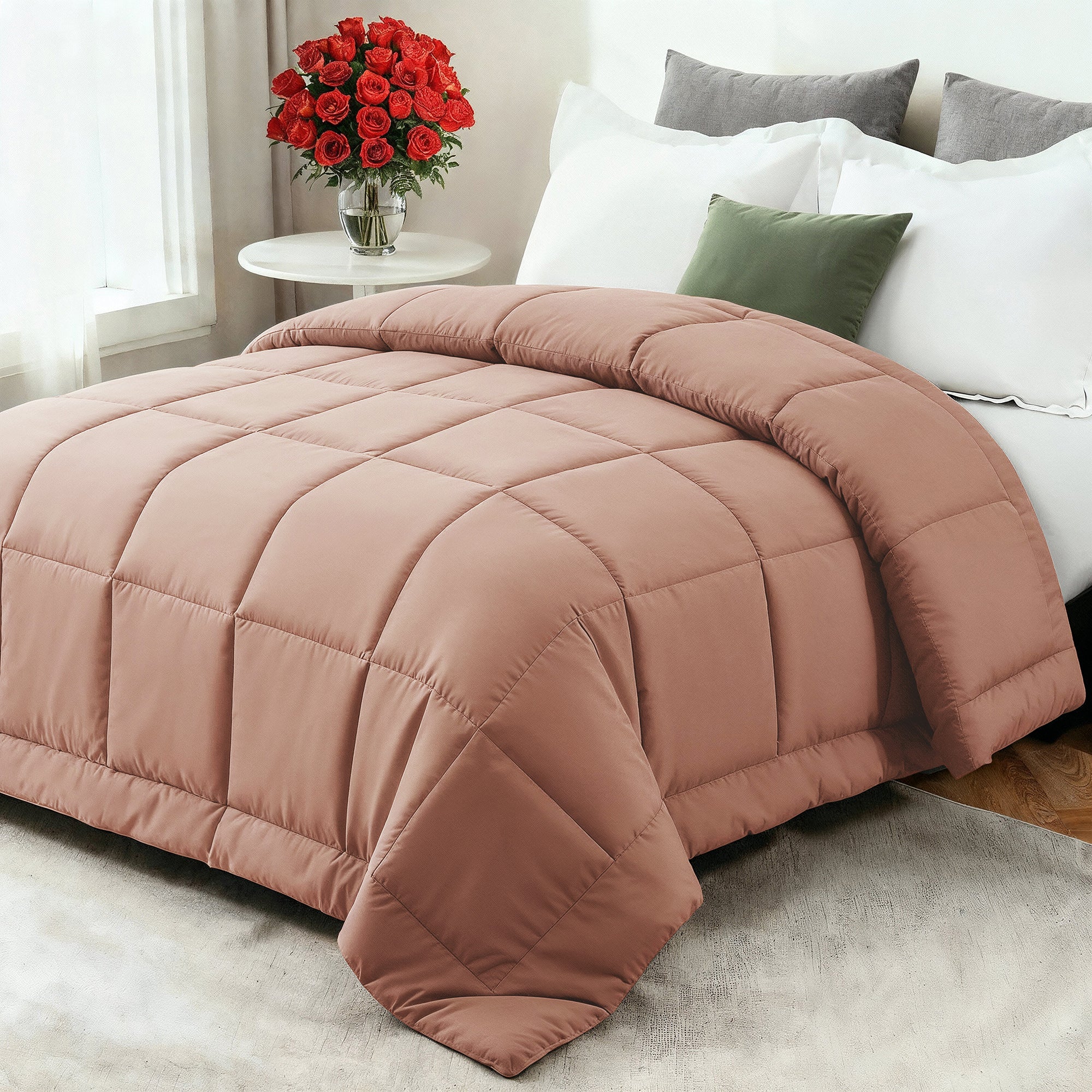 All-Season Down Comforter with Soft Fiberfill | Breathable for Year-Round Use