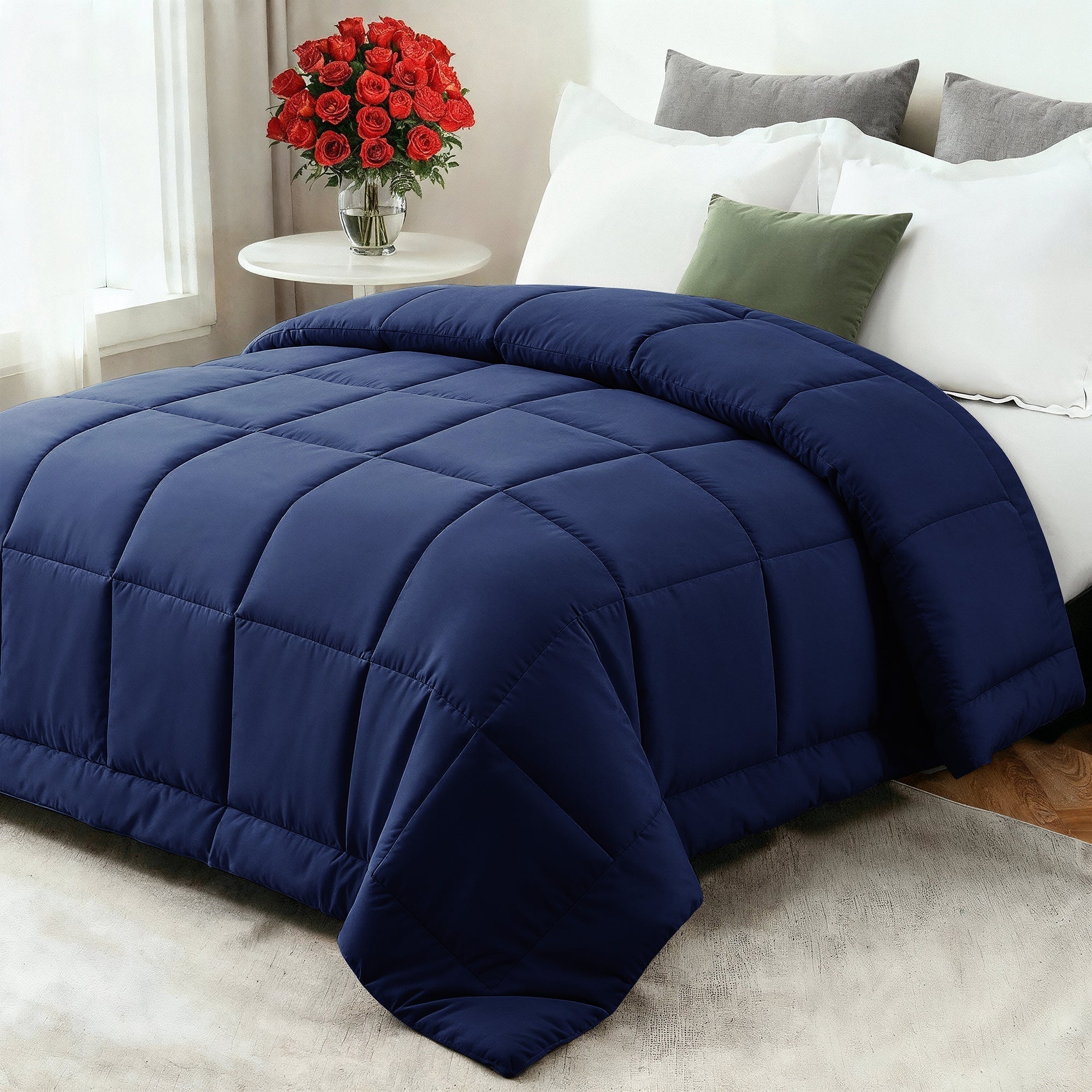 All-Season Down Comforter with Soft Fiberfill | Breathable for Year-Round Use