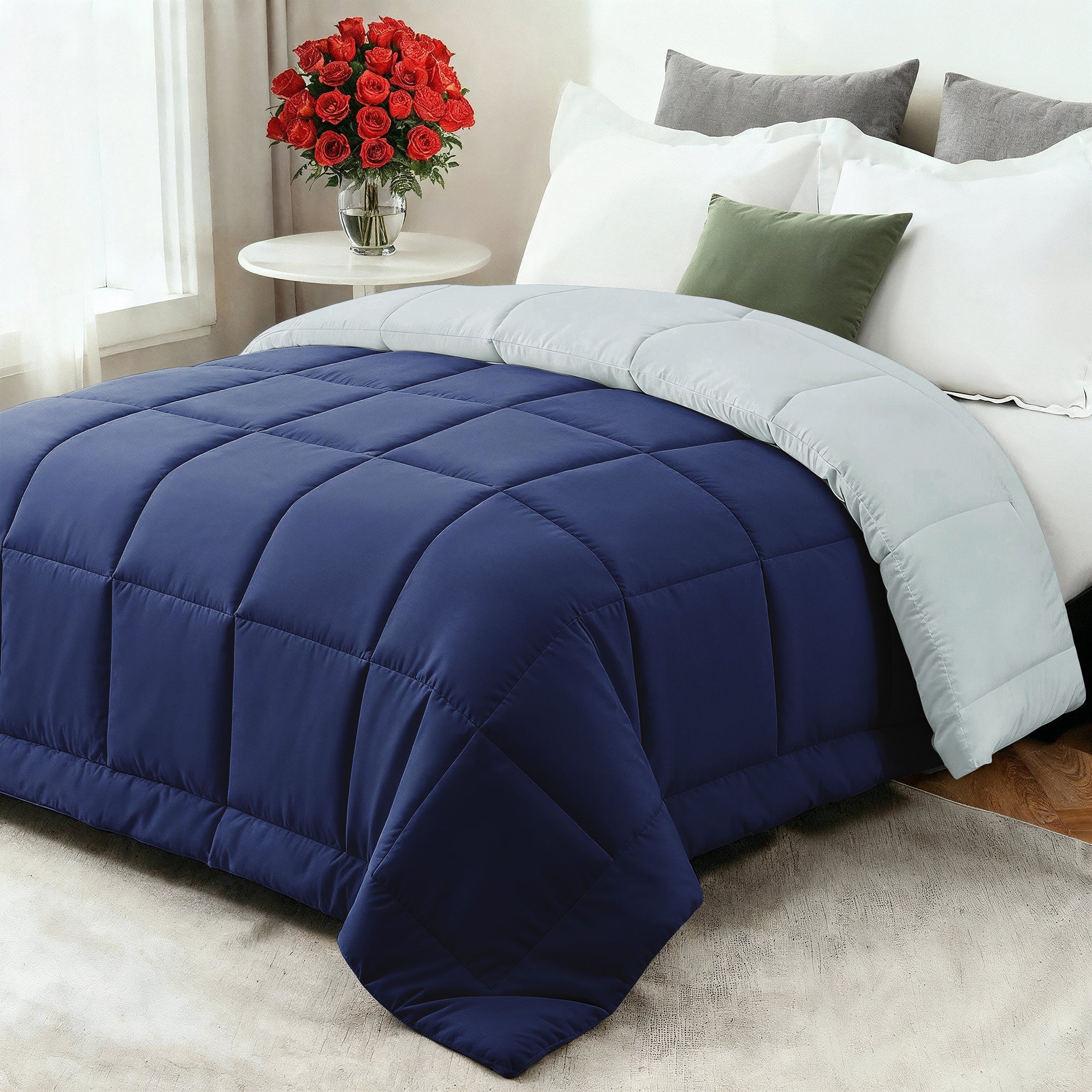 All-Season Down Comforter with Soft Fiberfill | Breathable for Year-Round Use