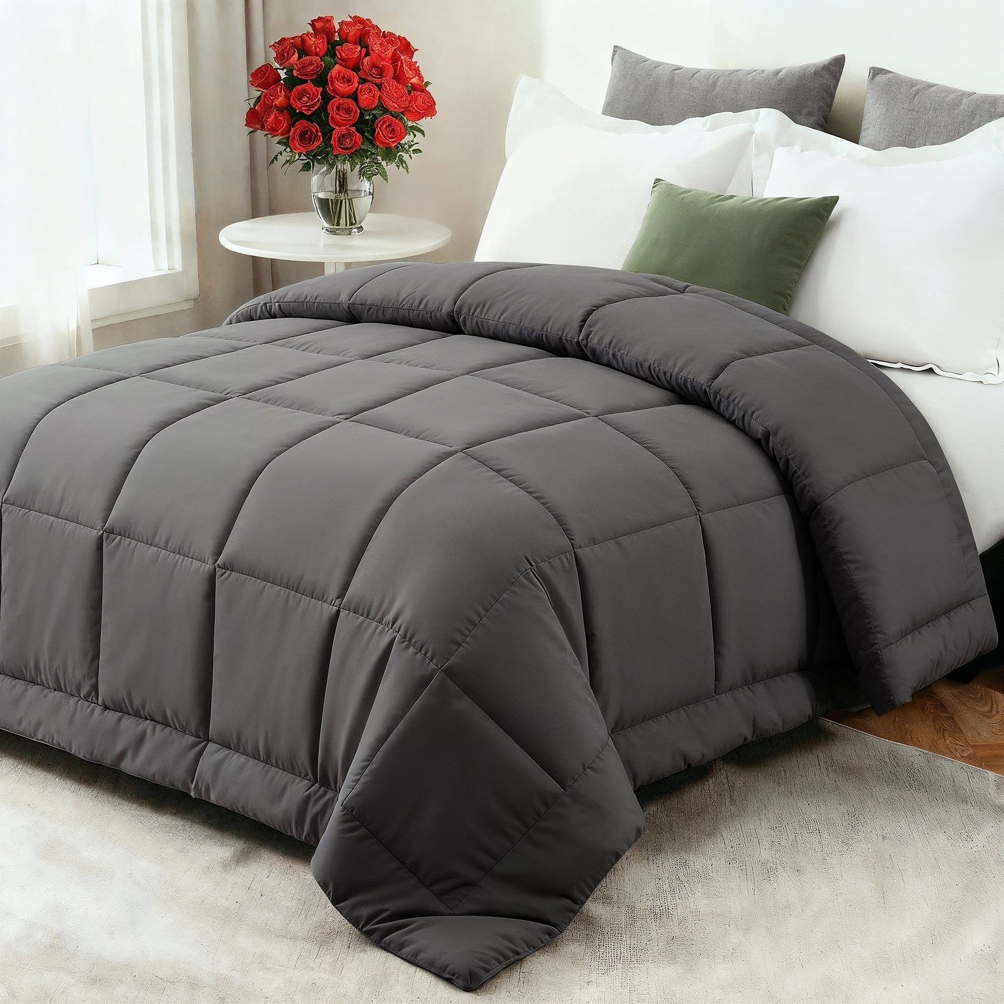 All-Season Down Comforter with Soft Fiberfill | Breathable for Year-Round Use