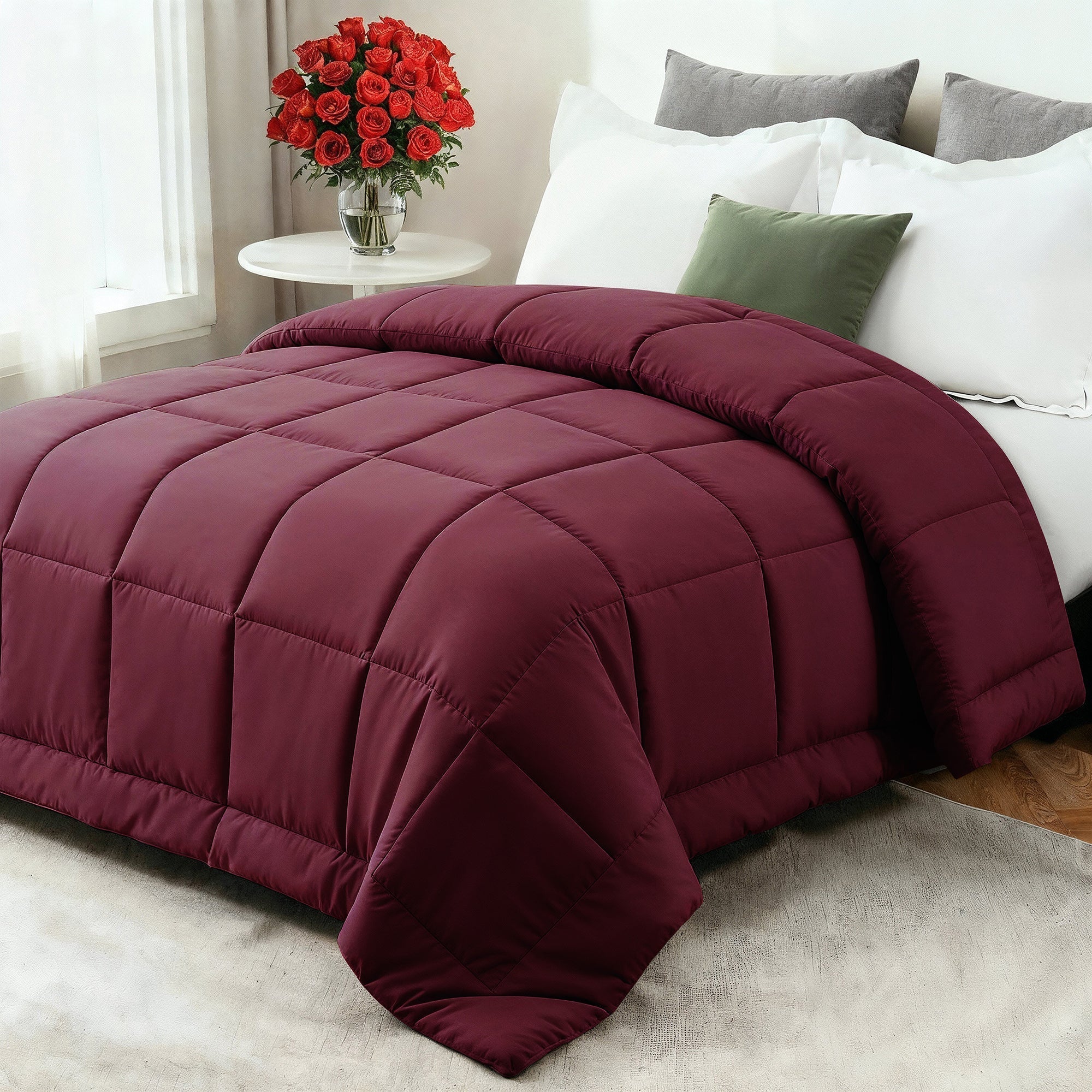 All-Season Down Comforter with Soft Fiberfill | Breathable for Year-Round Use