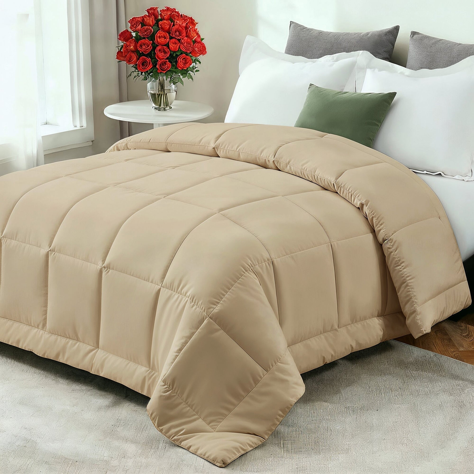 All-Season Down Comforter with Soft Fiberfill | Breathable for Year-Round Use