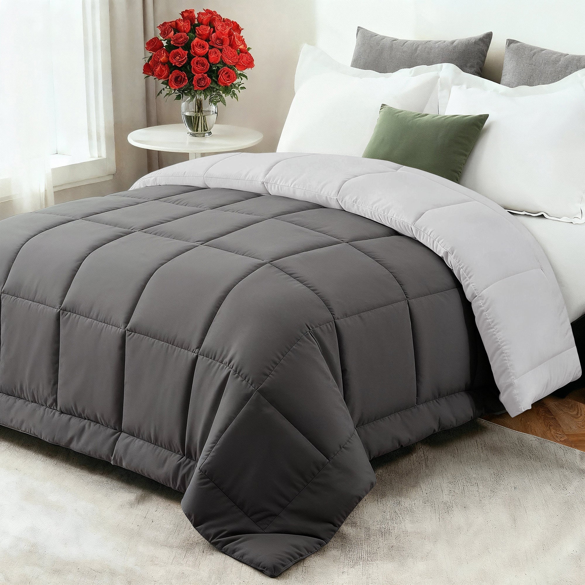 All-Season Down Comforter with Soft Fiberfill | Breathable for Year-Round Use