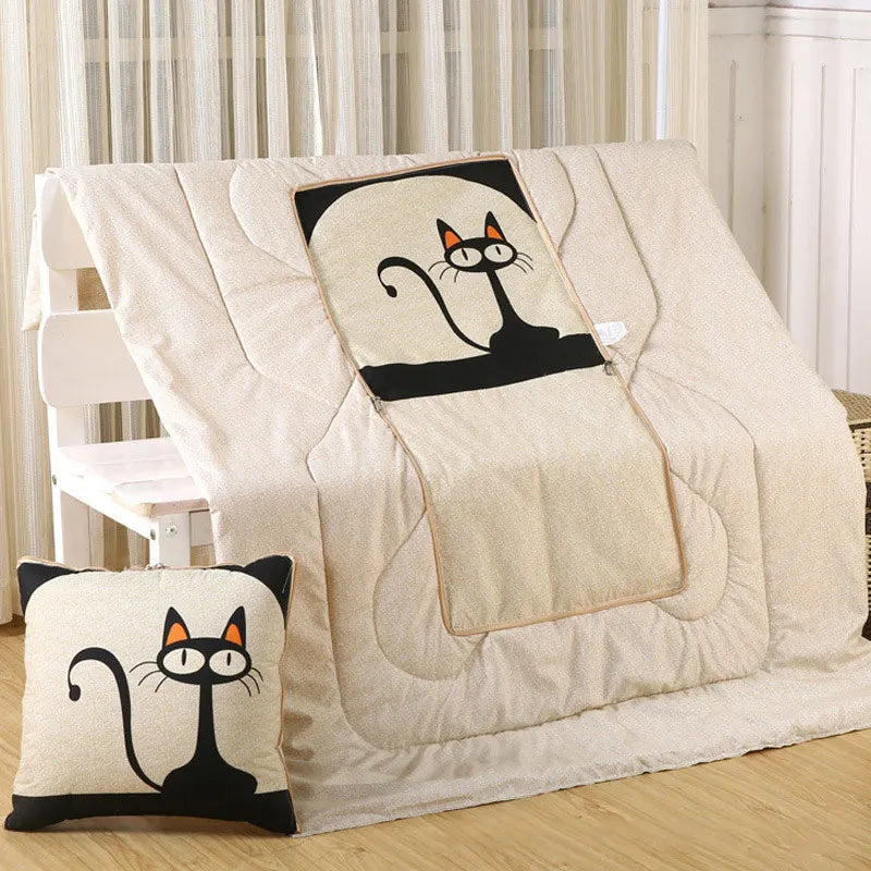 Soft Polyester-Filled Convertible Blanket and Pillow Combo for Comfort
