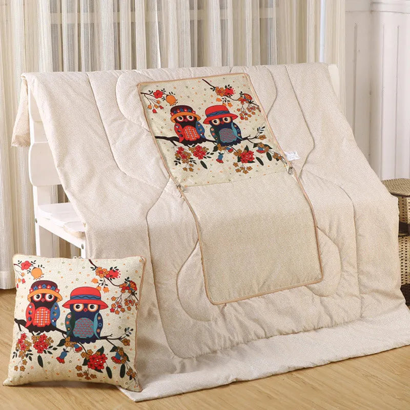 Soft Polyester-Filled Convertible Blanket and Pillow Combo for Comfort