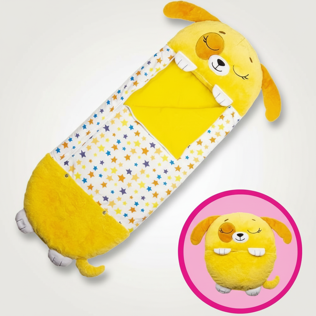Kids' Animal-Themed Sleeping Bag with Pillow for Sleepovers