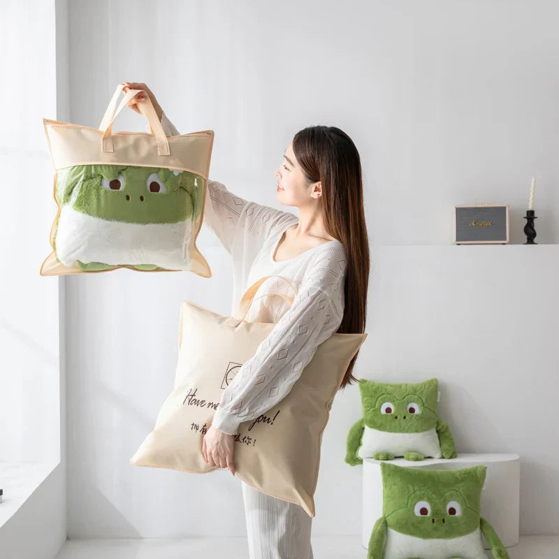 Mini Monster Quilted Pillow Blanket - Soft Fabric for Kids' Comfort