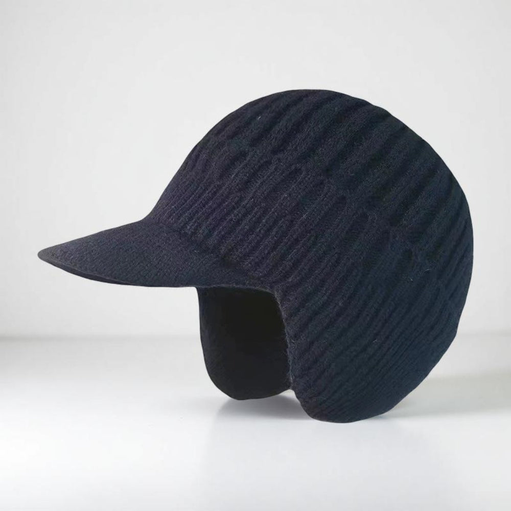 Knit Beanie with Visor and Ear Flaps – Warm Winter Hat